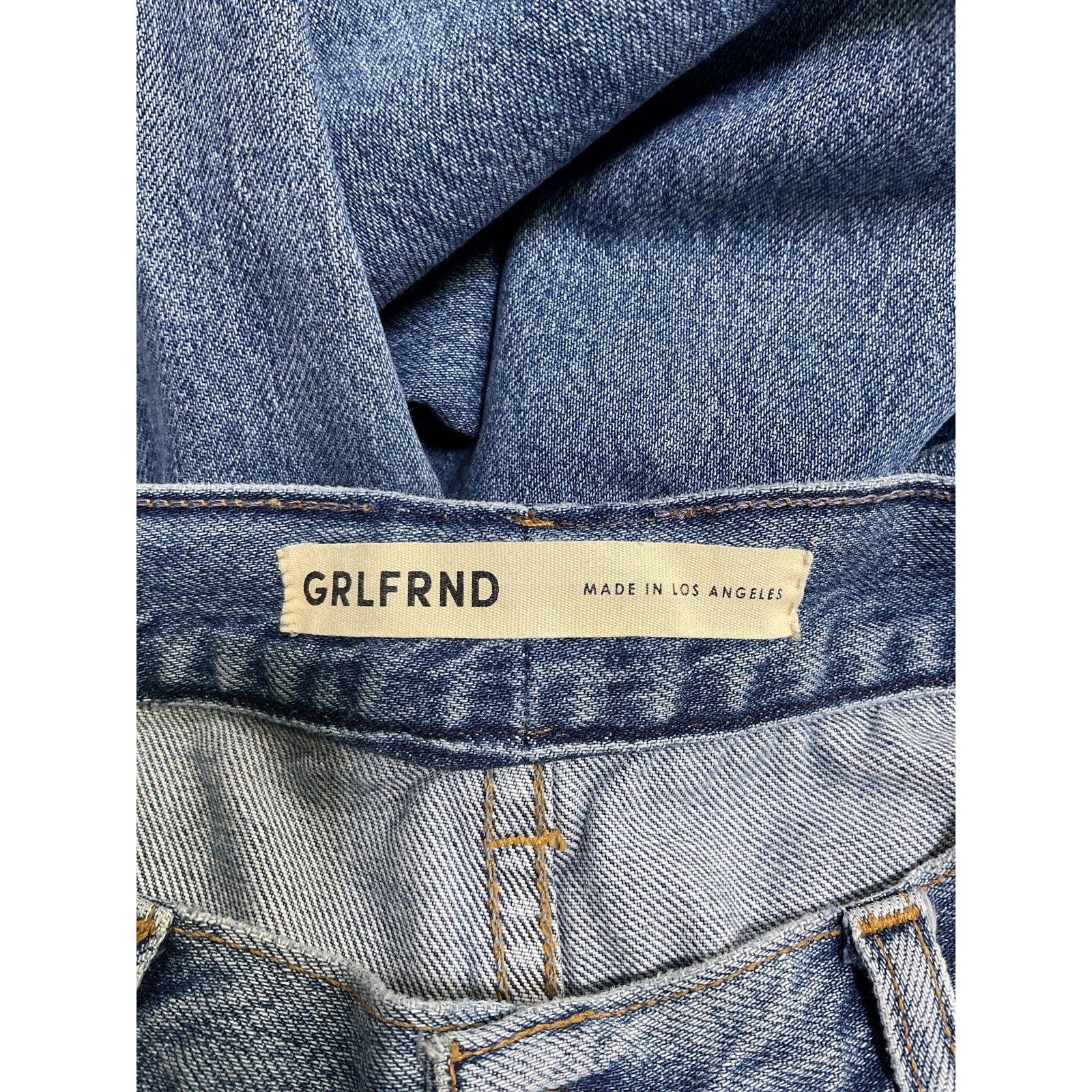 Grlfrnd 'Bella' Blue Cotton Low Rise Boyfriend Denim Jean Size 28