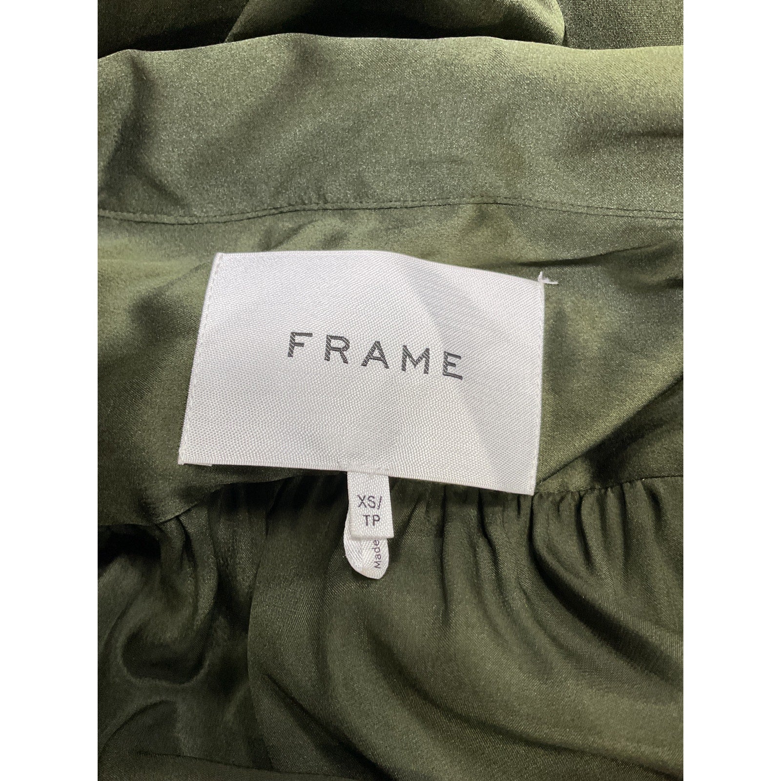 Frame 'Gillian' Green Long Sleeve Top Size XS