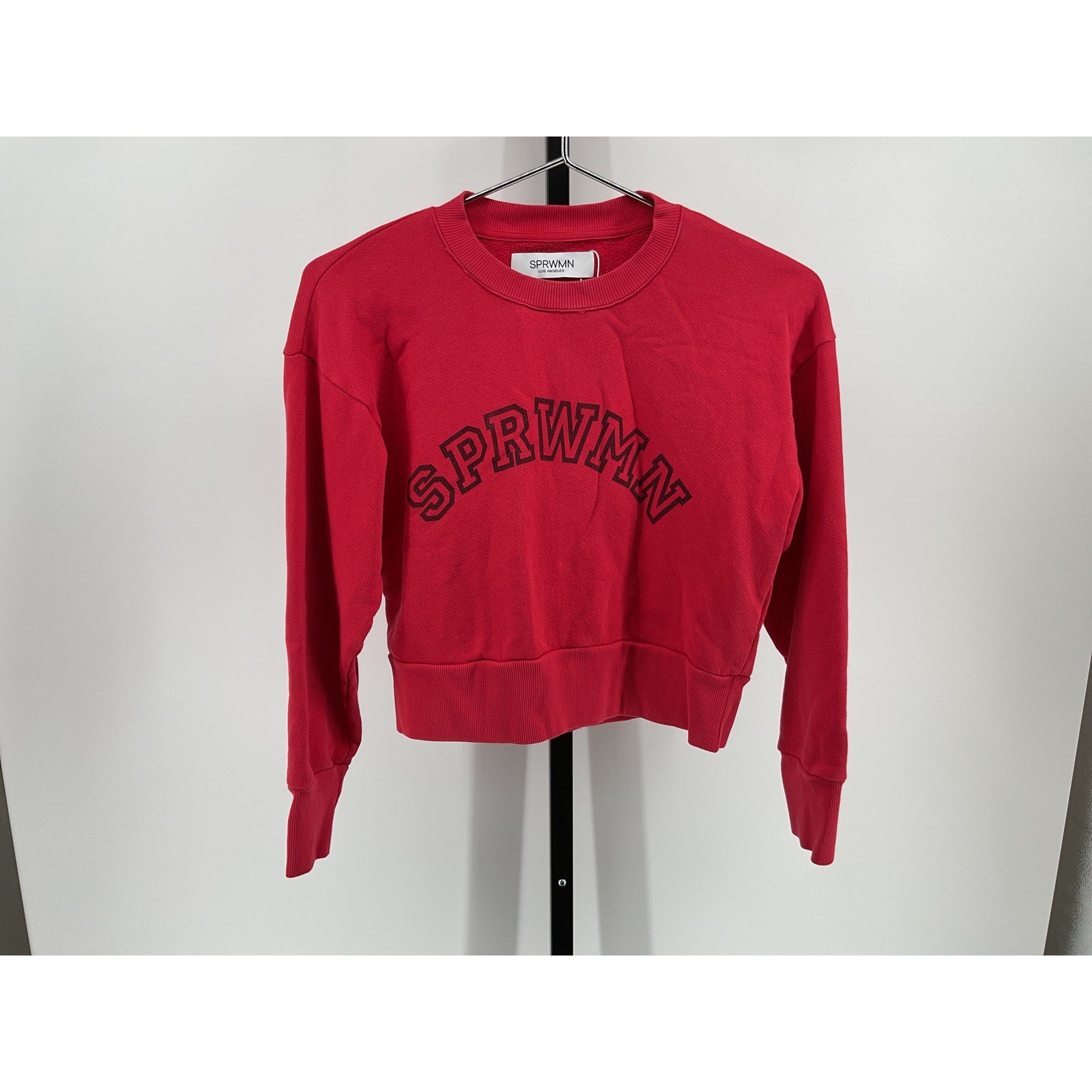 Sprwmn Logo Shrunken Red Cotton Sweatshirt Size M