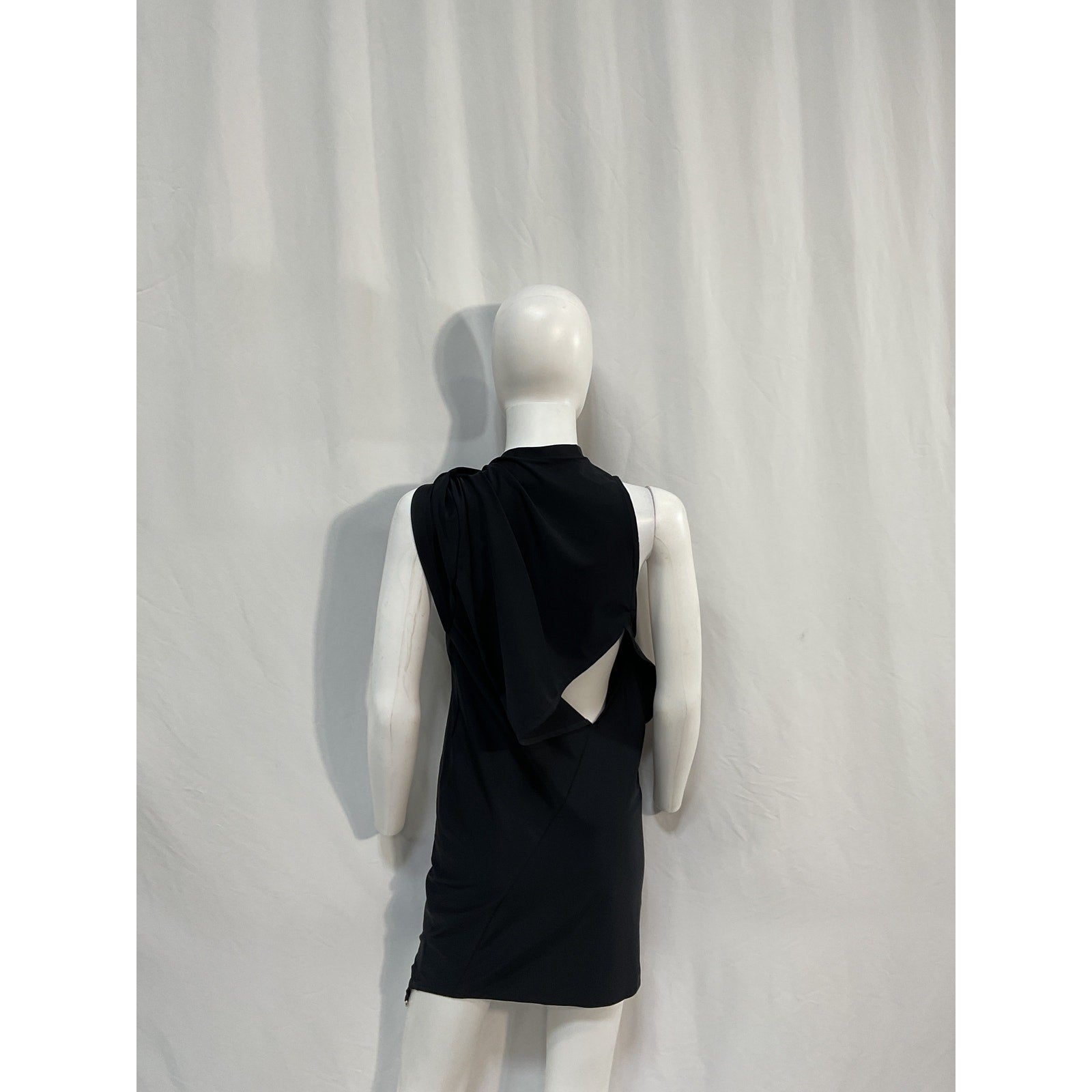 Courr�ges Cutout 'Twisted' Black Polyamide Stretch-Jersey Mini Dress Size L