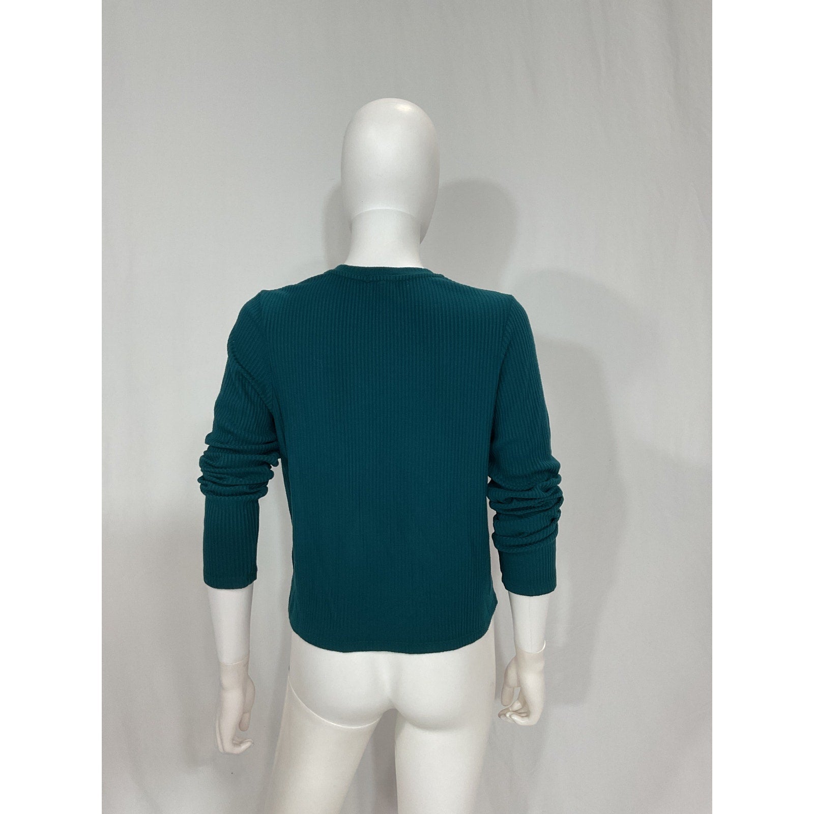 Donni. 'Ribbed' Blue Knit Crewneck Cardigan Size XS