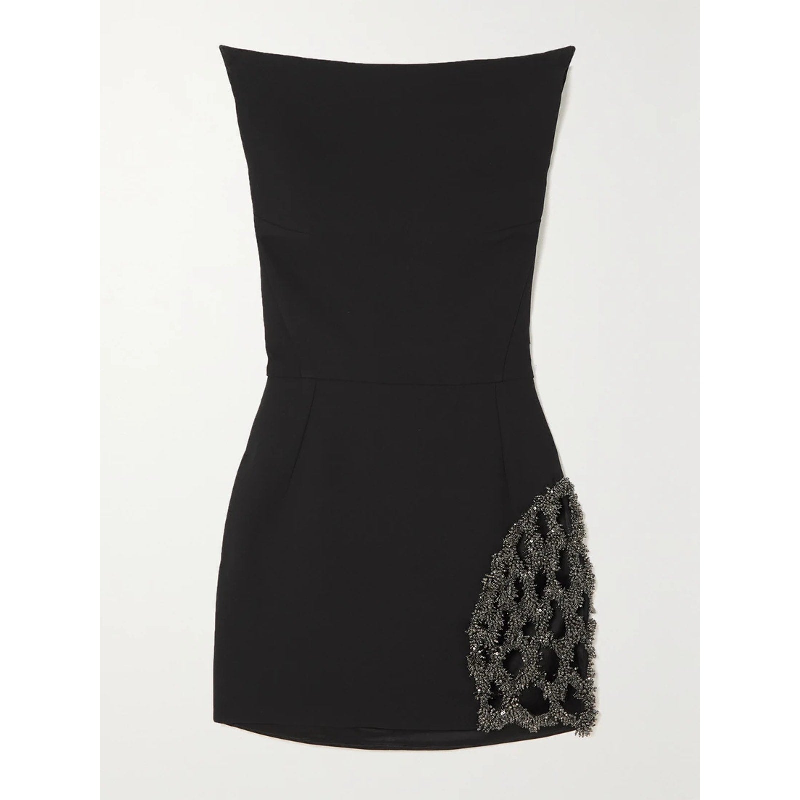 Maticevski Reveal Black Polyester Embellished Stretch-Crepe Mini Dress Size 4 / XS