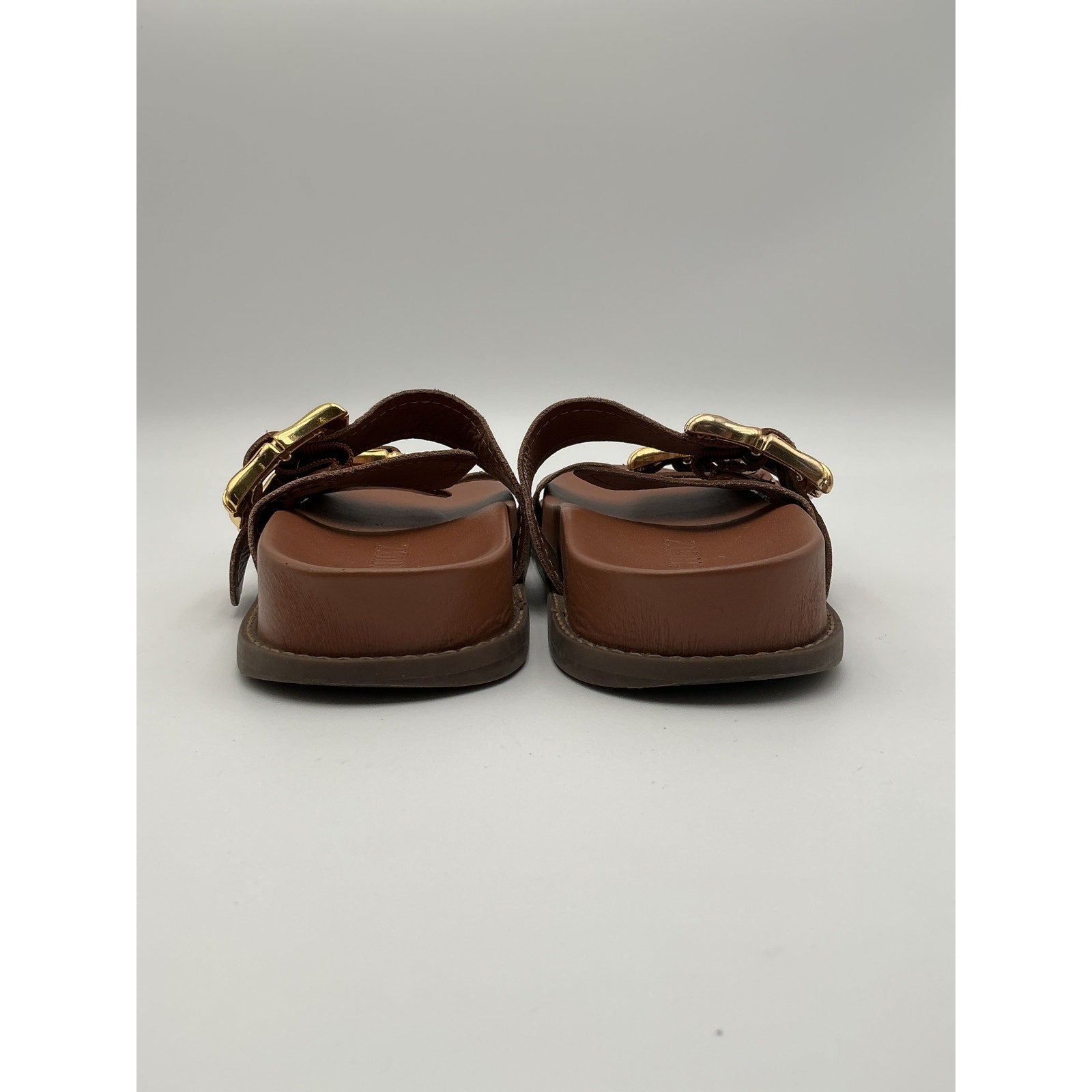Schutz 'Enola' Brown Leather Sporty Sandal Size 7.5