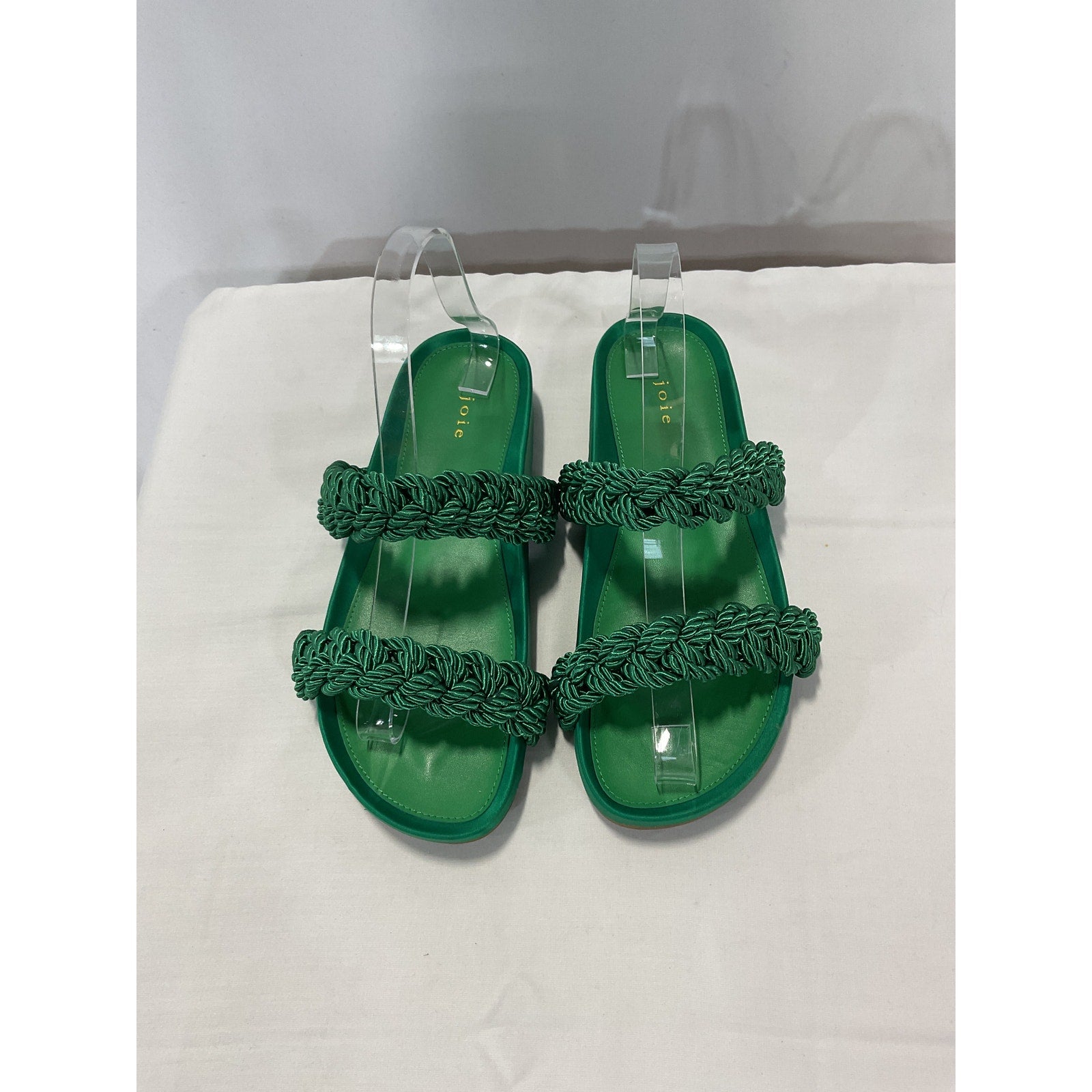 Joie 'Costance' GreenLeather Satin Slide Sandal Size 8 M