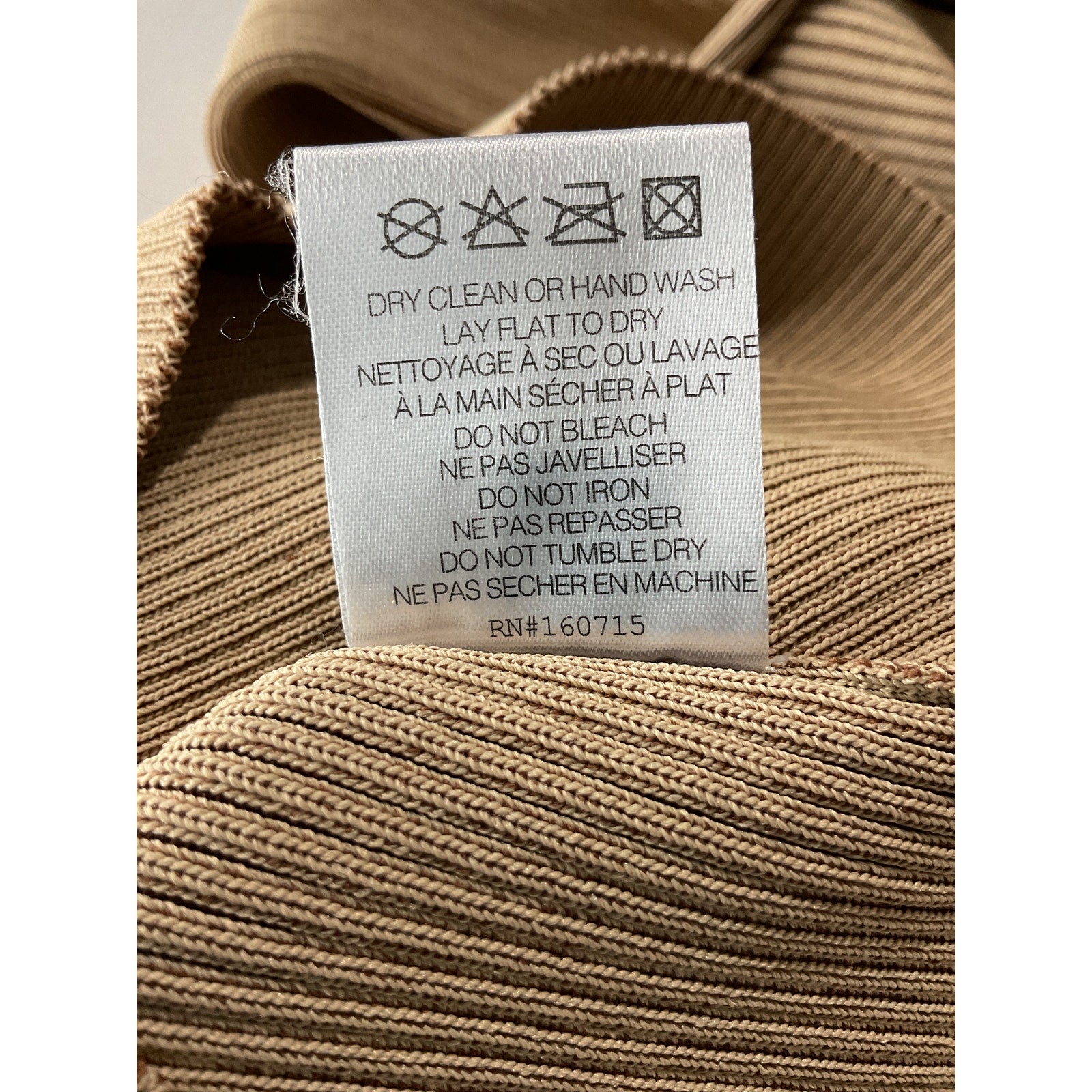 Ser.O.Ya 'Boa' Beige Rayon Rib Knit Dress Size S