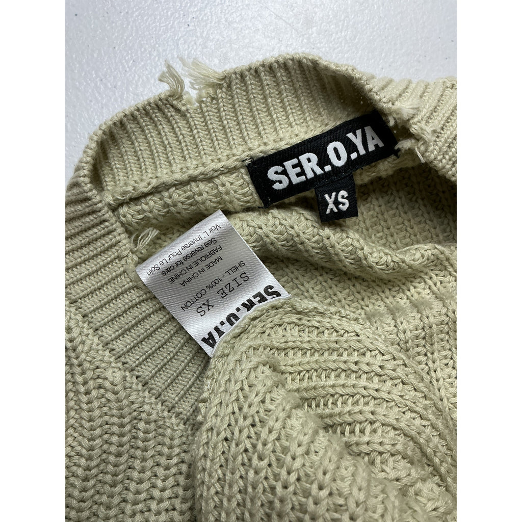Ser.O.Ya 'Devin' Green Cotton Sweater Size XS