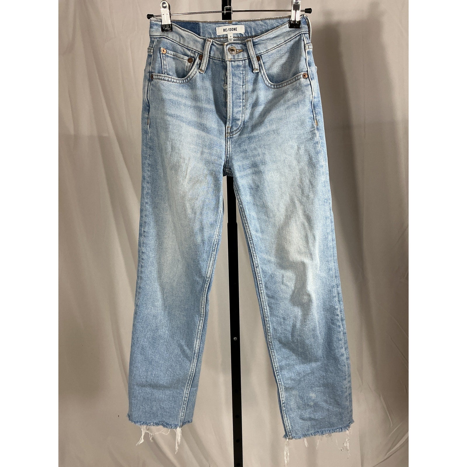 Re/Done '90S' Blue Poly High Rise Ankle Crop Size 25