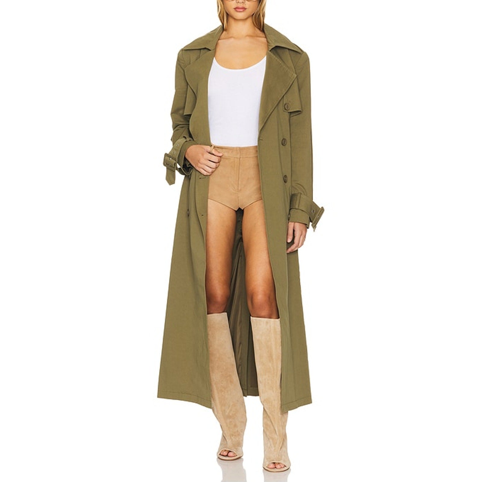 Aexae Cargo Green Trench Coat Size M - NWT