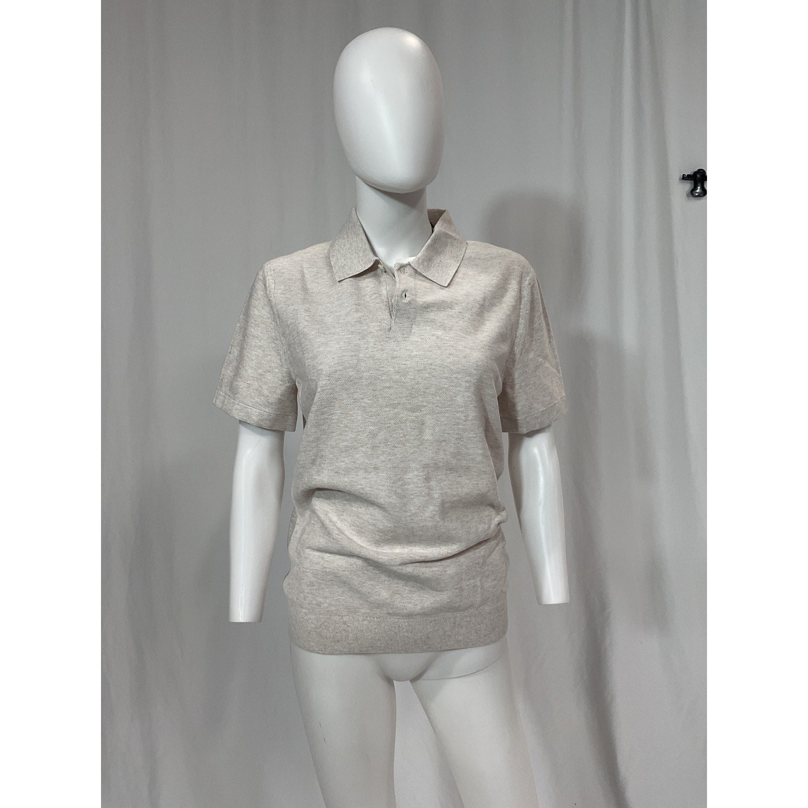 Theory 'Goris' White Short Sleeve Polo Shirt Size S
