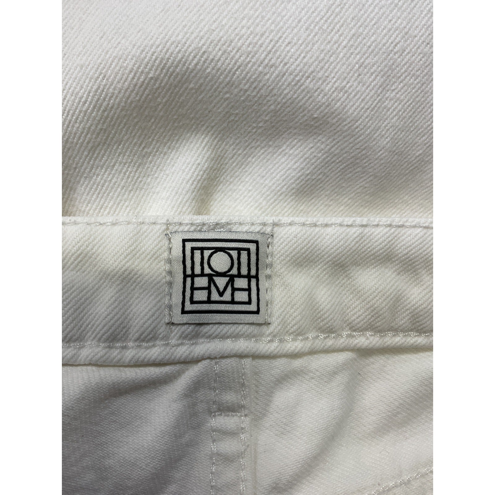Toteme + Net Sustain Barrel White Cotton High-Rise Straight-Leg Organic Jeans Size 26