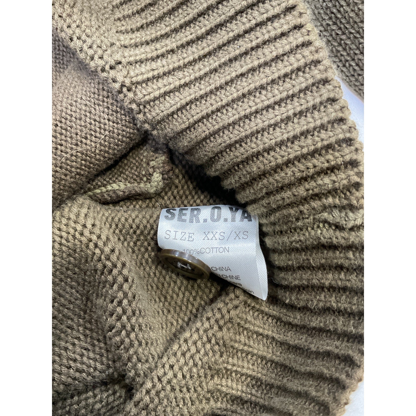 Ser.O.Ya 'Ari' Green Cotton Cardigan Size XXS
