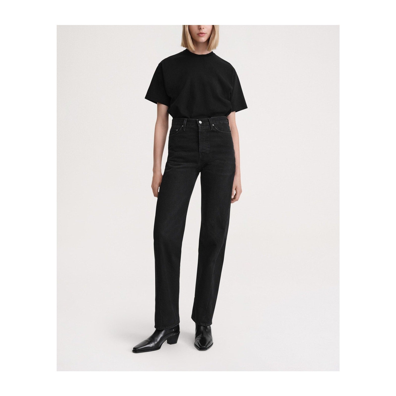 Toteme 'Twisted' Black Seam Full Length Denim Jeans Size 25