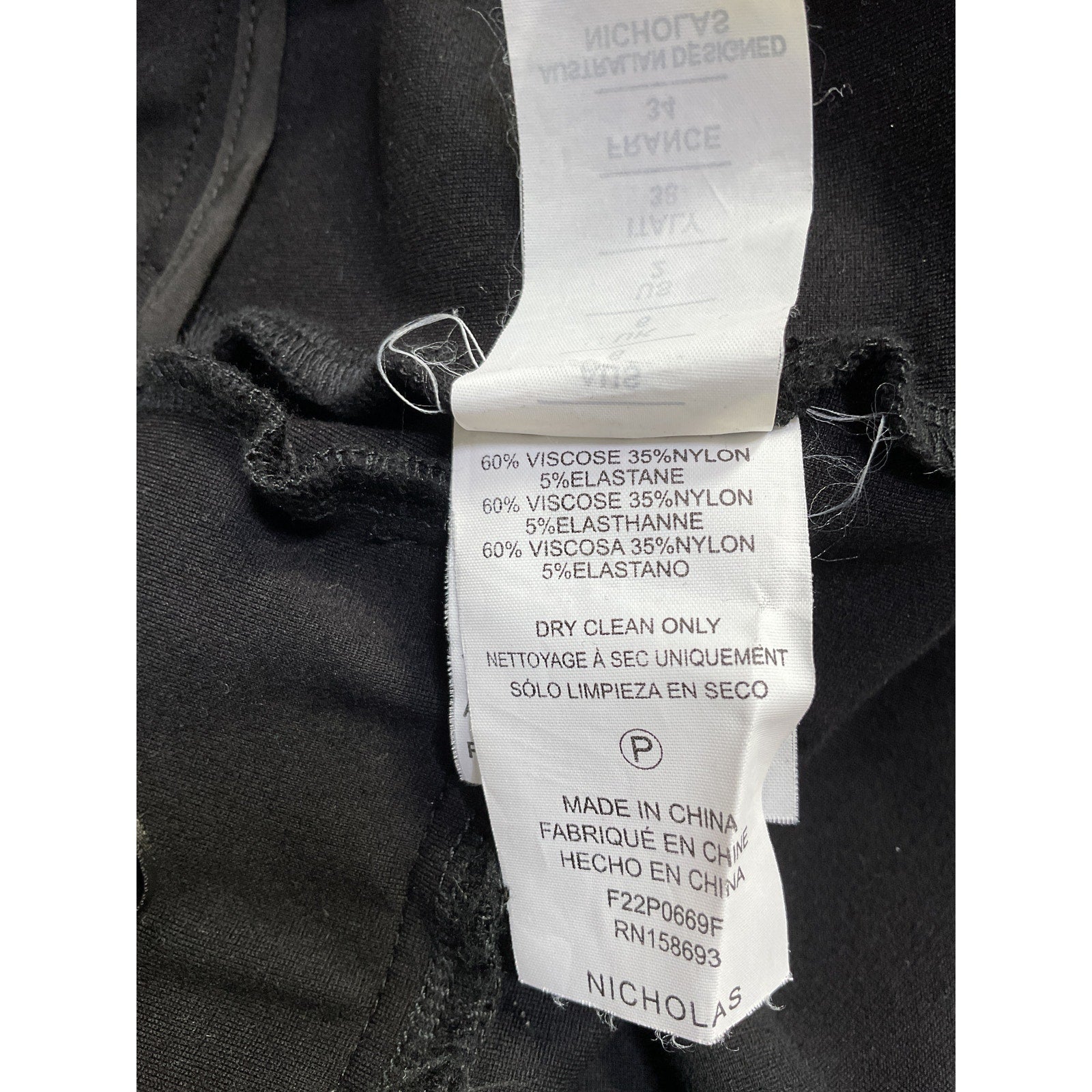Nicholas 'Inaya' Black Viscose Stirrup Pant Size 2
