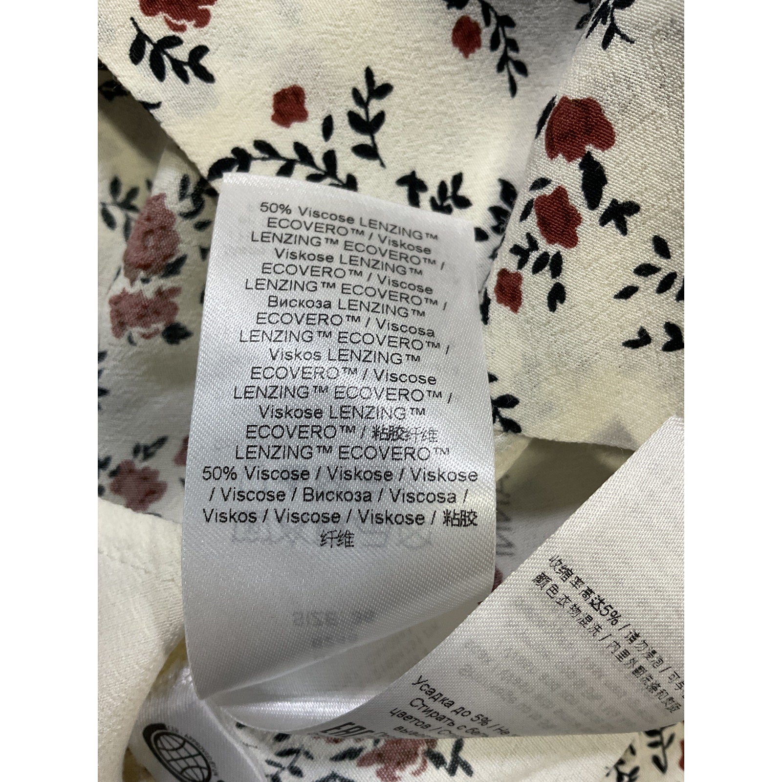 Ganni 'Printed' White Crepe Elbow Sleeve Mini Dress Size 36