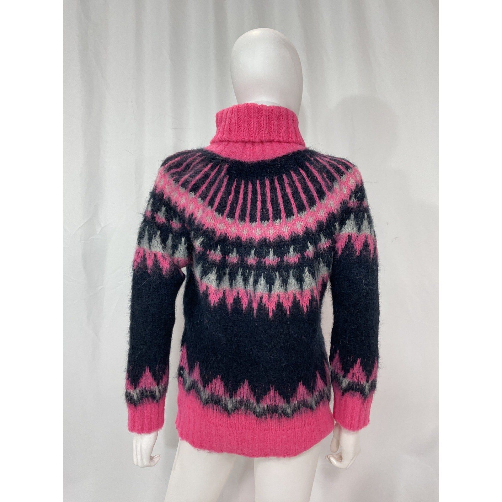 Naadam 'Fair Isle' Pink Turtleneck Sweater Size XS - NWT