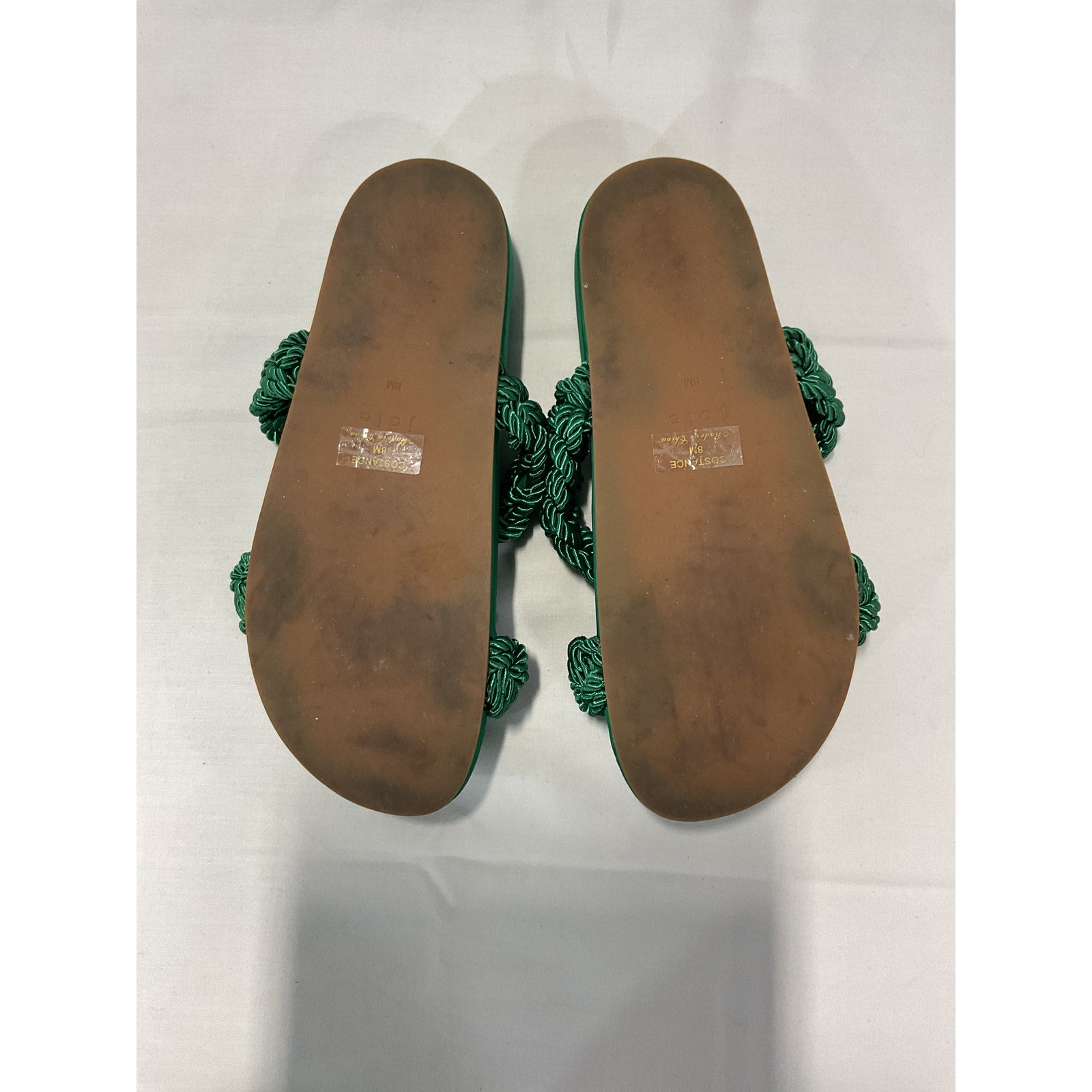 Joie 'Costance' GreenLeather Satin Slide Sandal Size 8 M