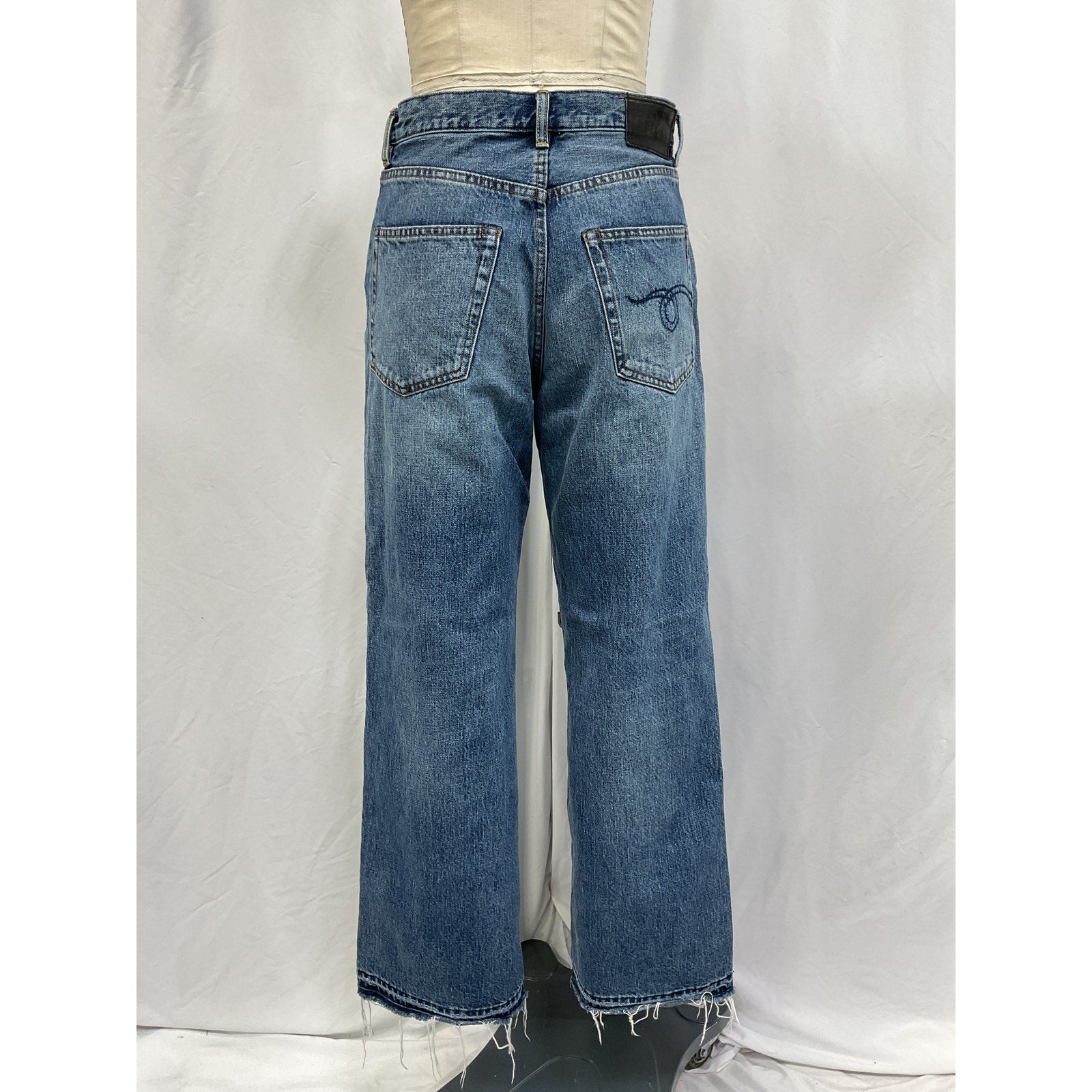 R13 'D'Arcy' Blue Loose Straight Leg Denim Jean Size 26