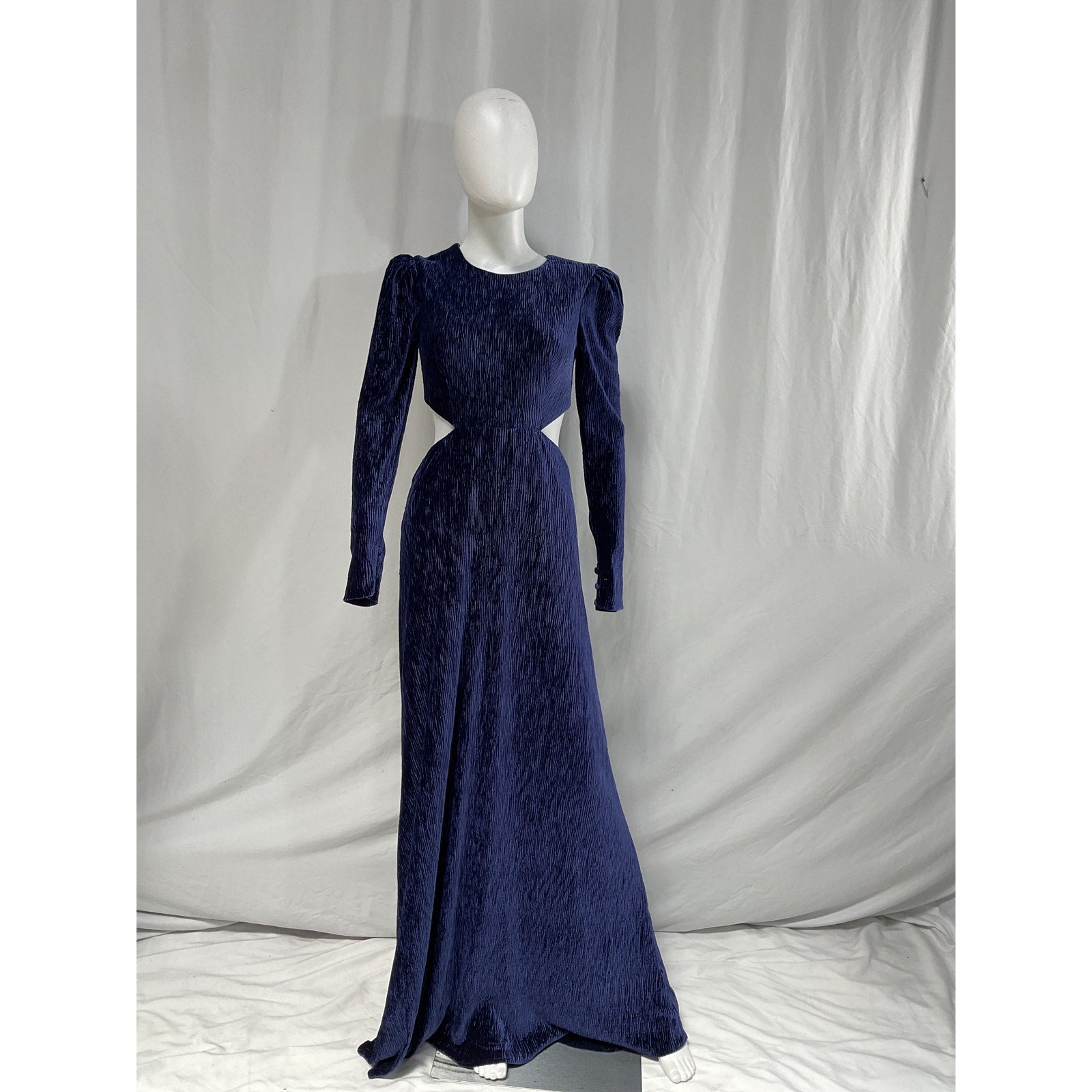 Patbo 'Textured' Purple Velvet Velour Waist Cut Out Gown Size 4