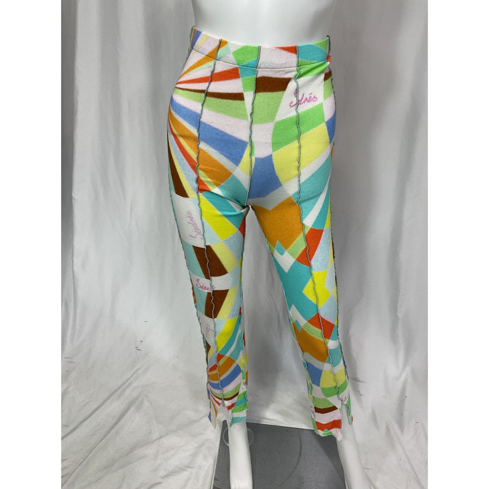 Siedr�s 'Kaleidescope' Blue Print Jersey Slim-Leg Pants Size XS