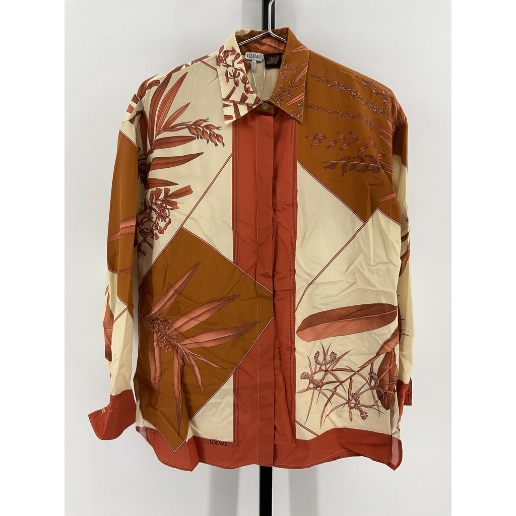 Loewe Orange Cotton Printed Shirt Size 34
