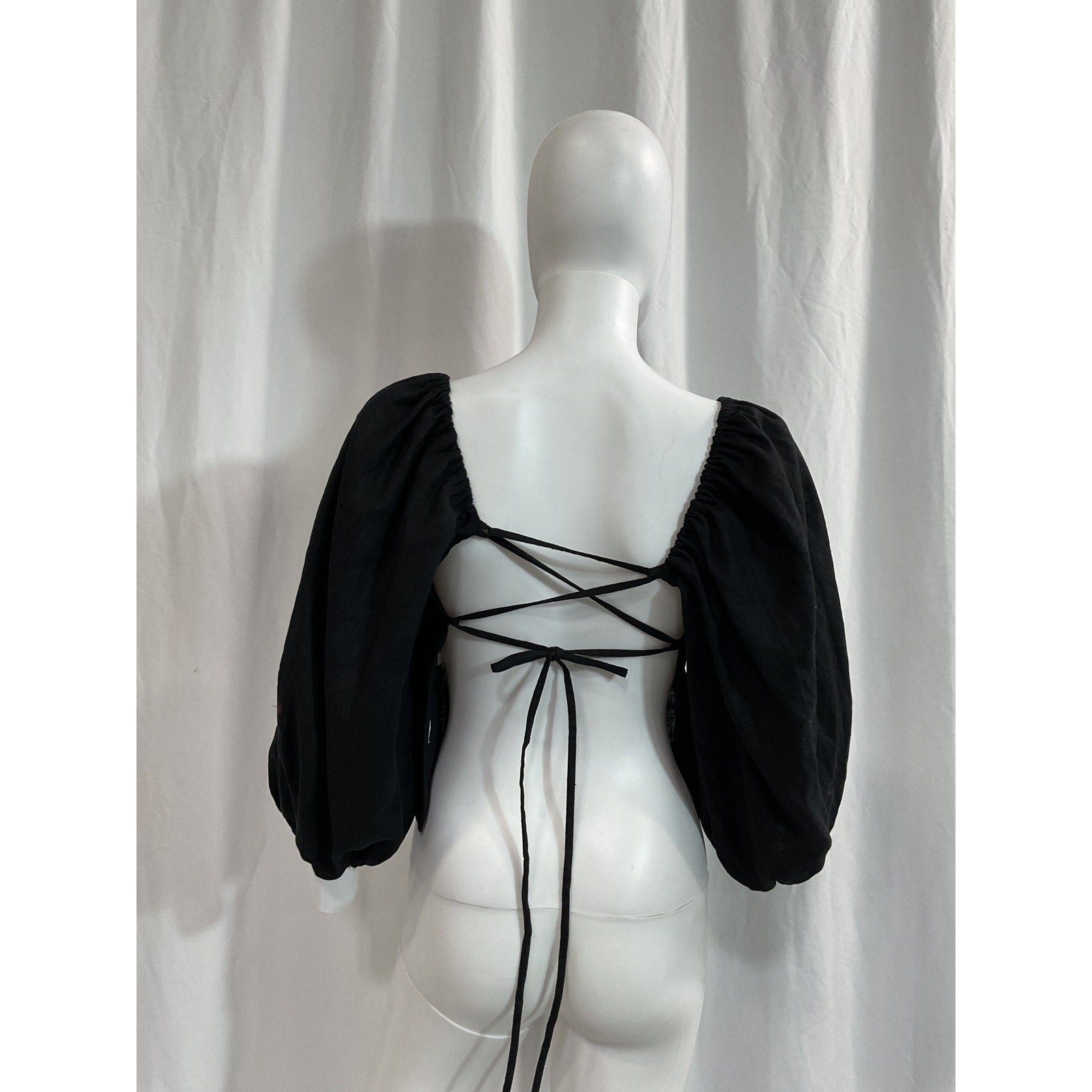 Lpa 'Alice' Black Puff Sleeve Top Size S