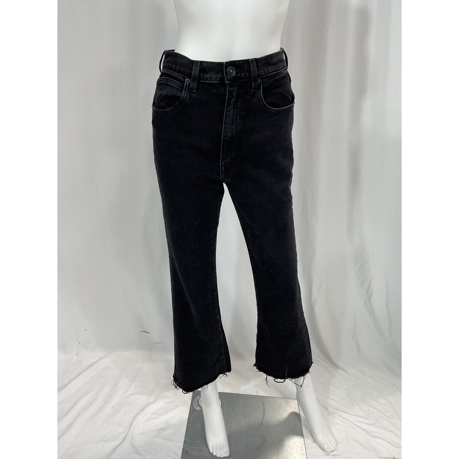Slvrlake 'Frankie' Black High-Rise Kick-Flare Denim Jeans Size 26