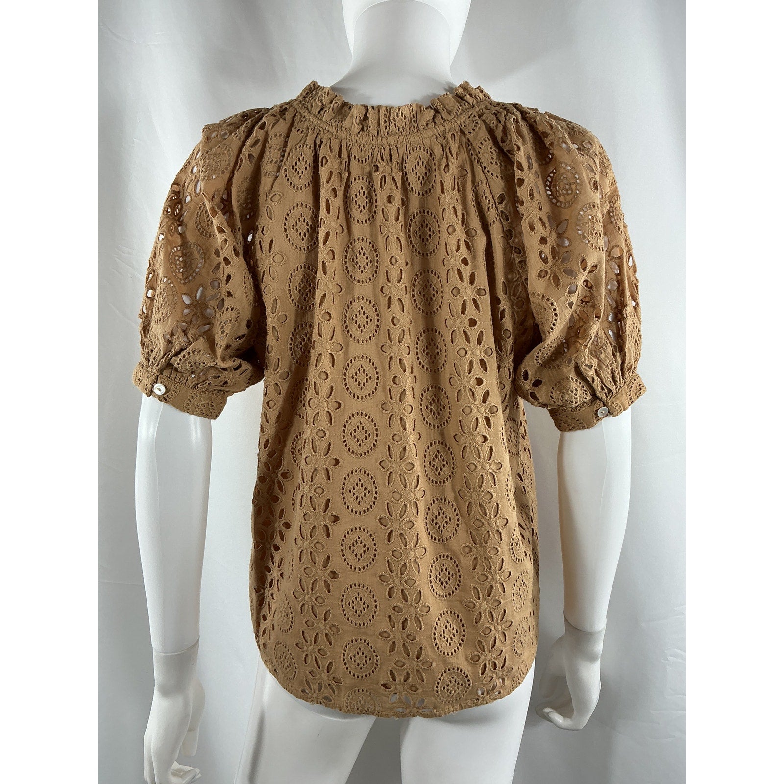 Cleobella 'Katie' Tan Cotton Blouse Size XS