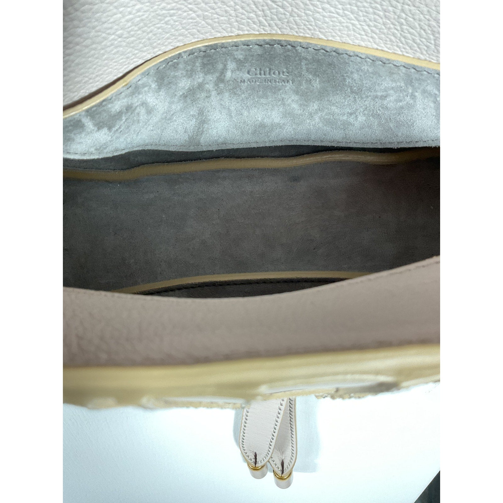 Chlo� 'Marcie' Grey Leather Small Clutch Shoulder Bag