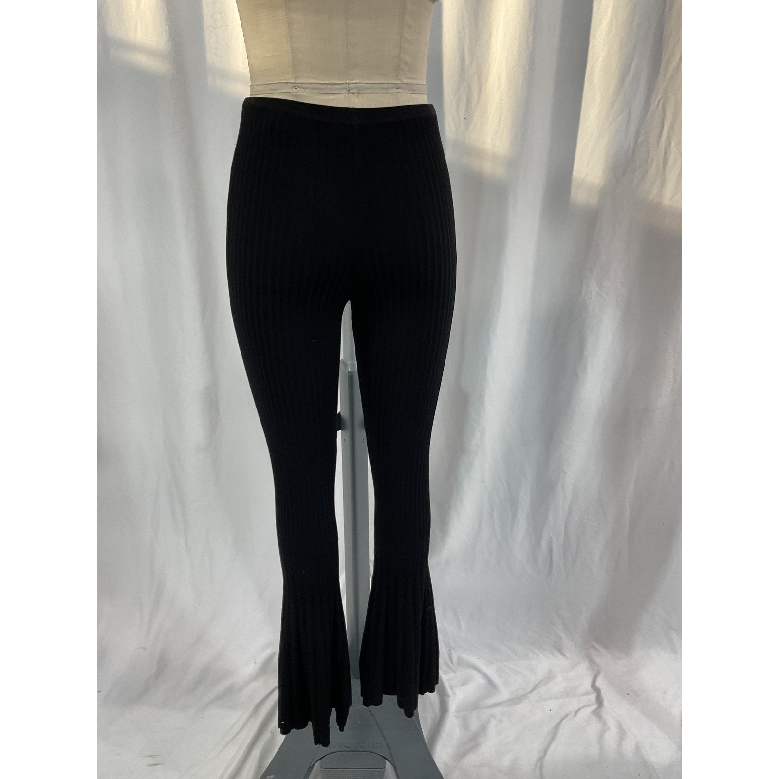 Sandro 'Ribbed' Black Flare Pants Size 36