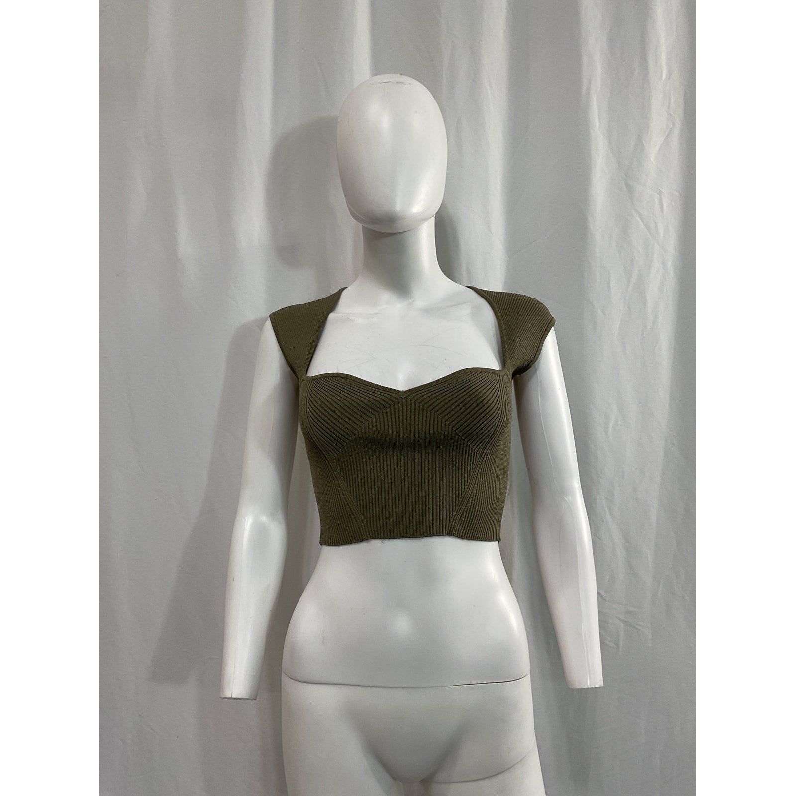 Simkhai 'Abia' Green Cropped Cap Sleeve Tee Size XS