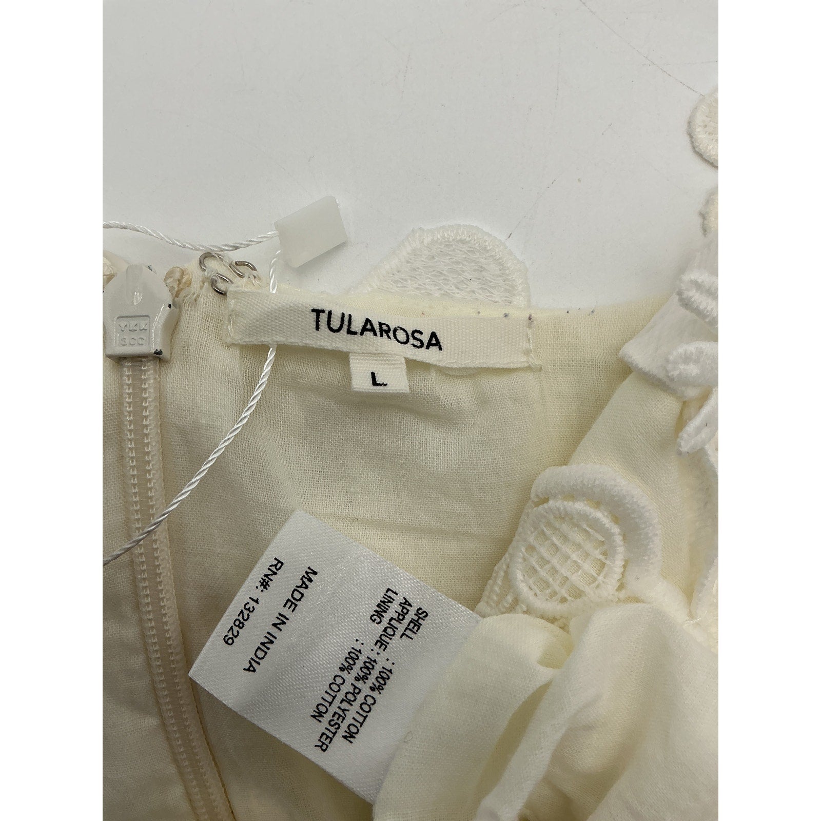 Tularosa 'Kimmy' Ivory Cotton Mini Dress Size L