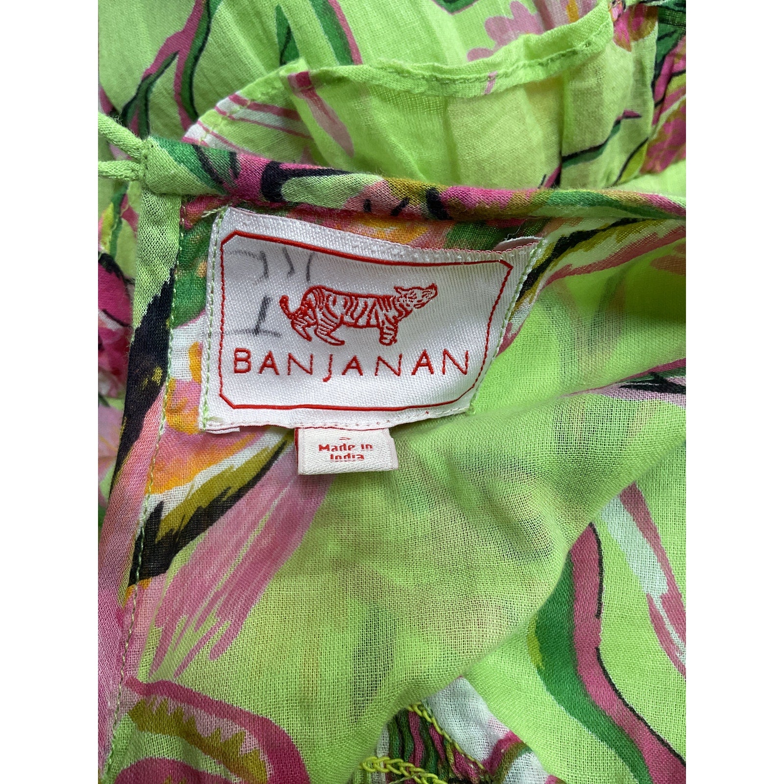 Banjanan 'Iris' Green Cotton Dress Size S