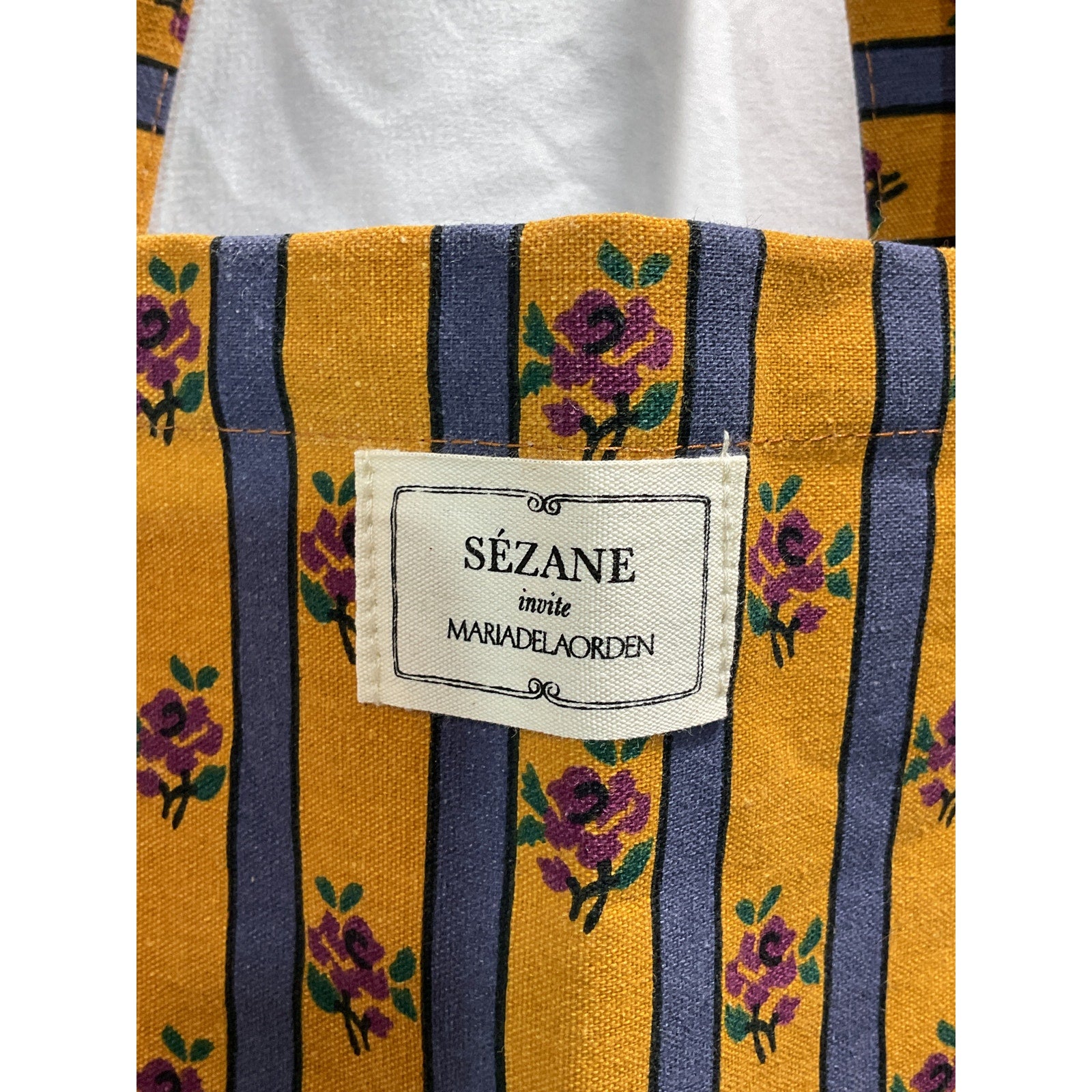 Sézane Orange x Mdlo Canvas Open Top Tote Bag