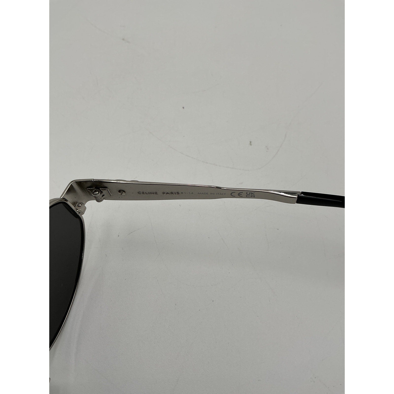 Celine 'Triomphe' Silver Metal 54mm Oval Sunglasses Size OS