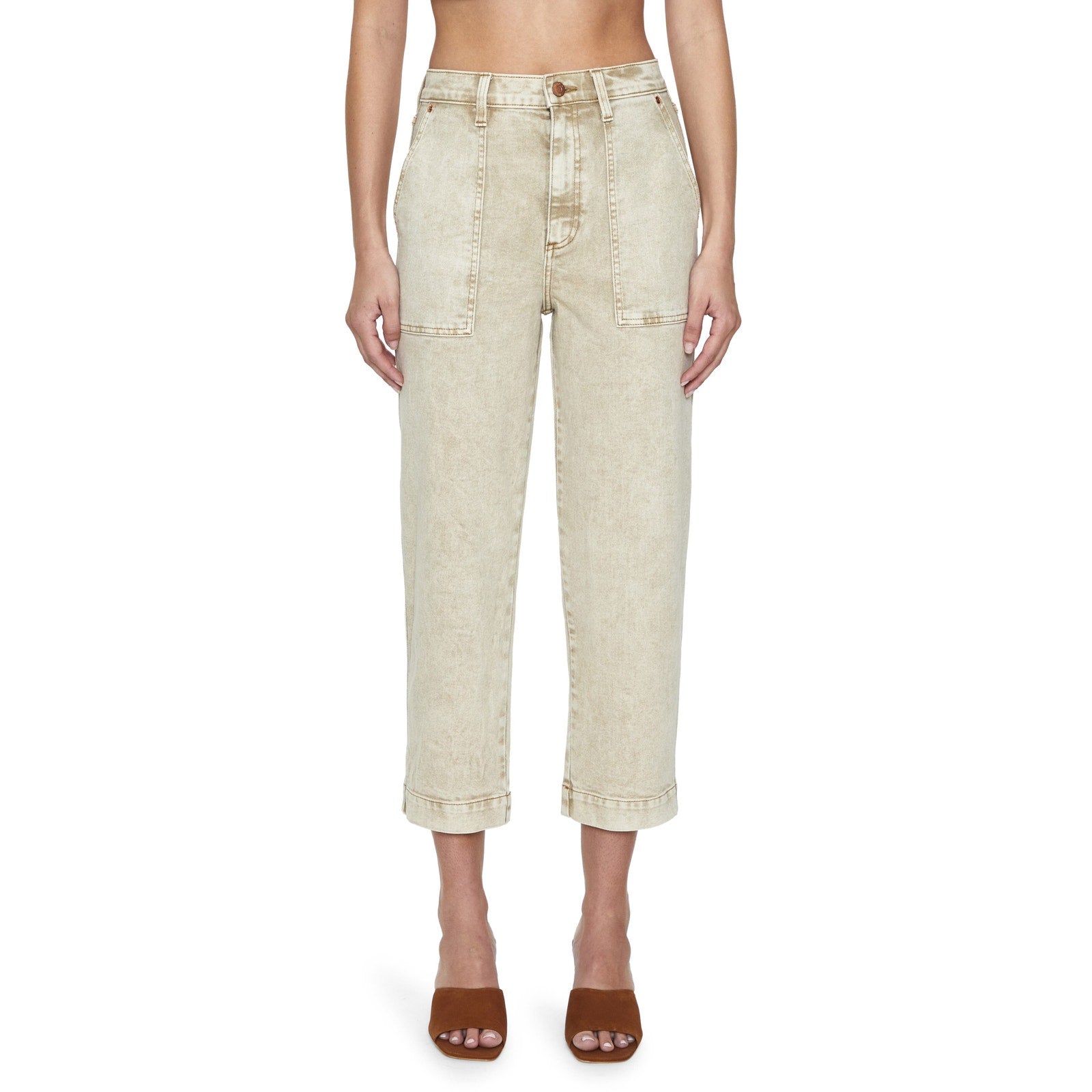 Pistola 'Turner' Tan Ankle Straight Leg Denim Jeans Size 24