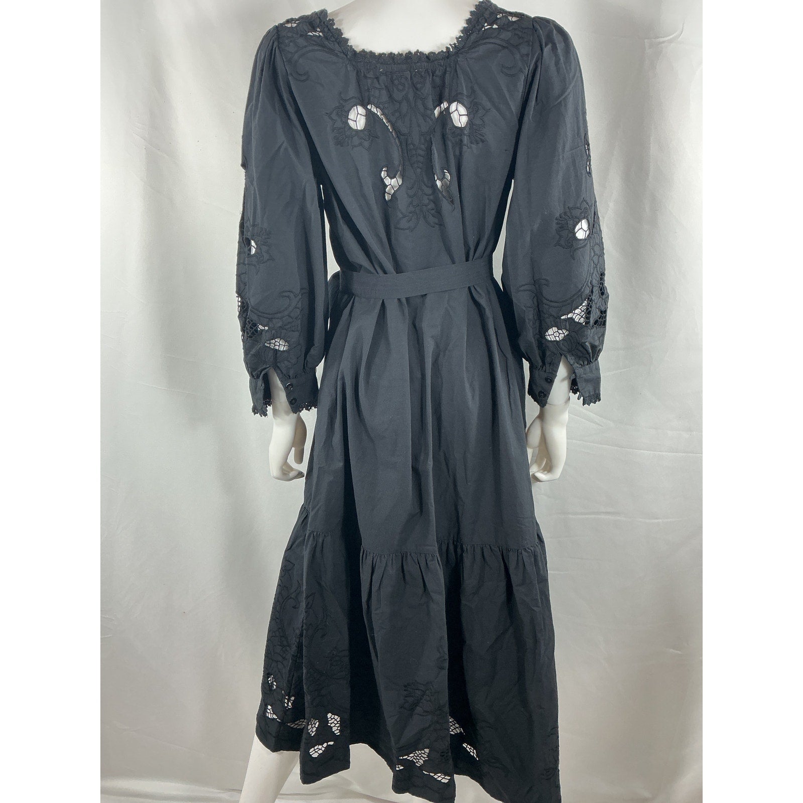 Cleobella 'Harlow' Black Cotton Midi Dress Size M