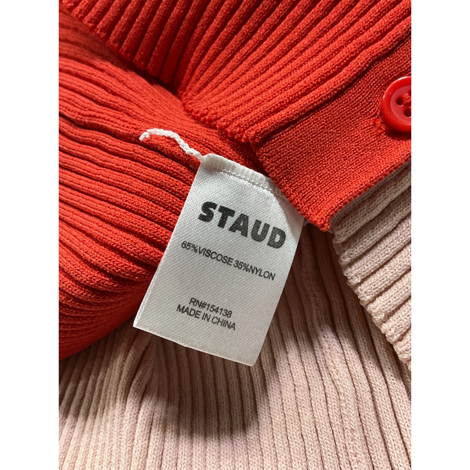 Staud 'Cargo' Orange Long Sleeve Sweater Size M