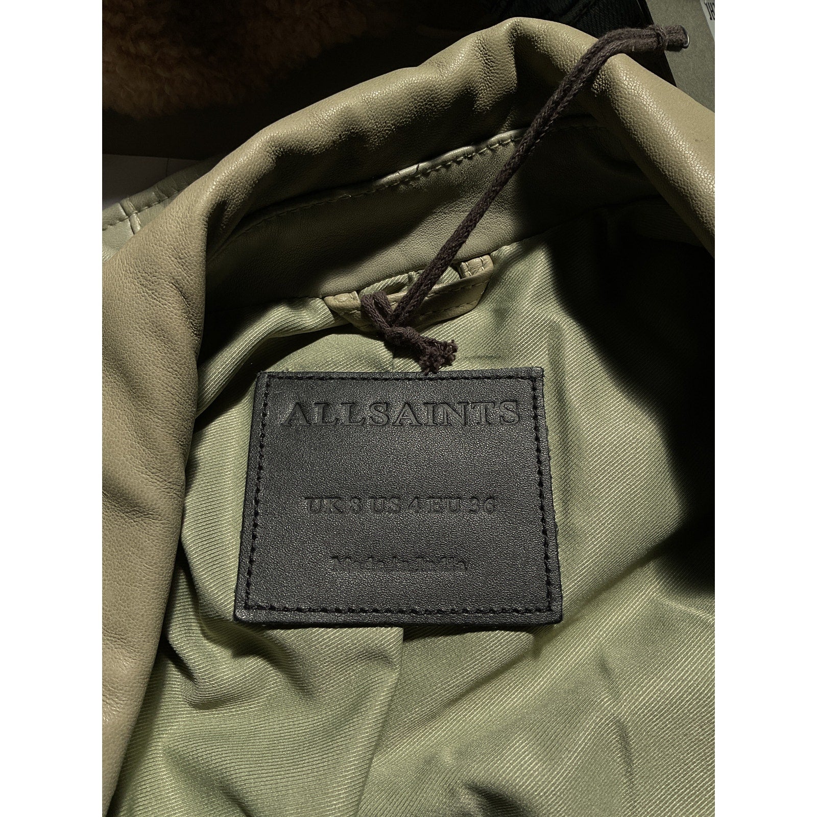 AllSaints 'Balfern' Grey Leather Biker Jacket Size 4