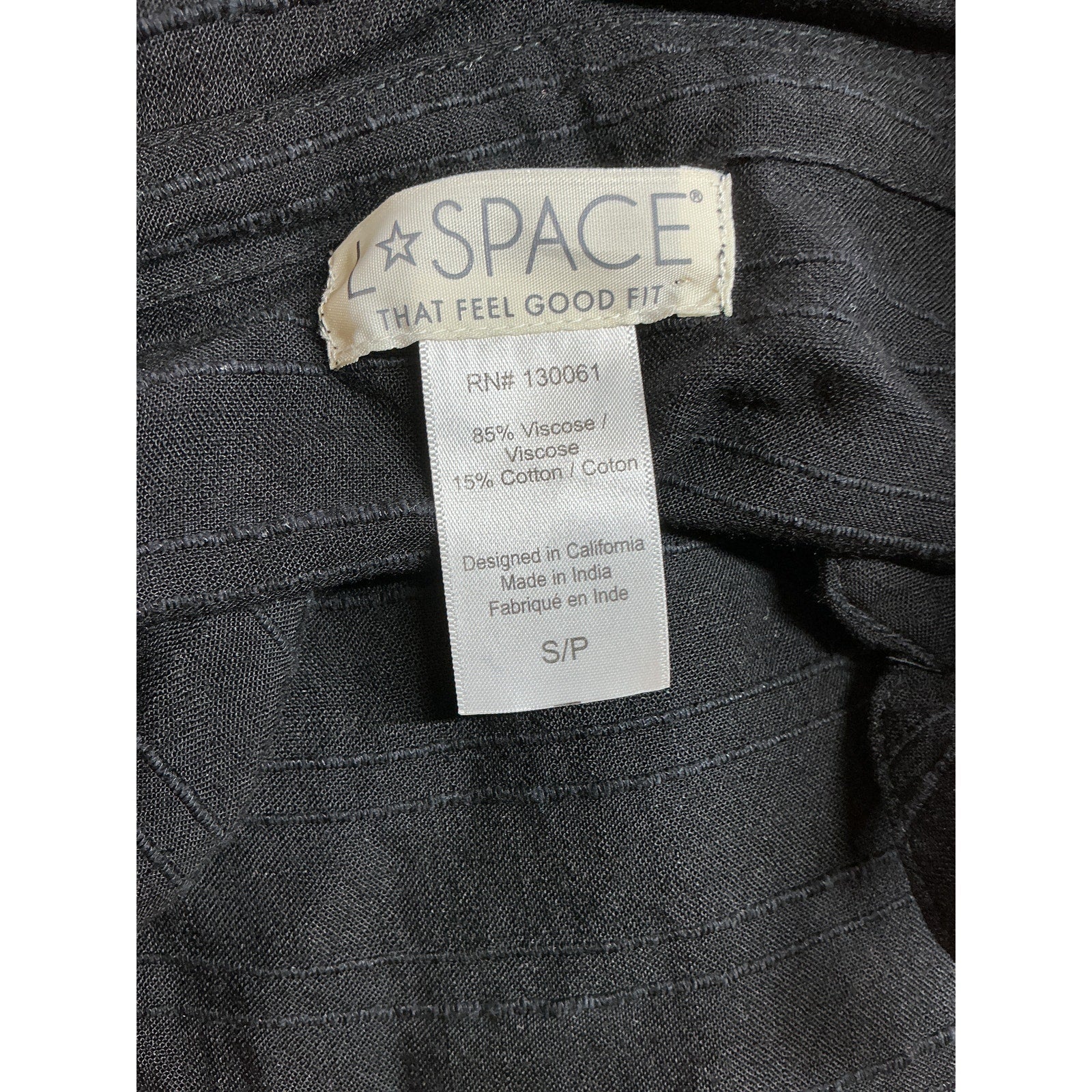 L*Space 'Daydream' Black Viscose Tunic Size S