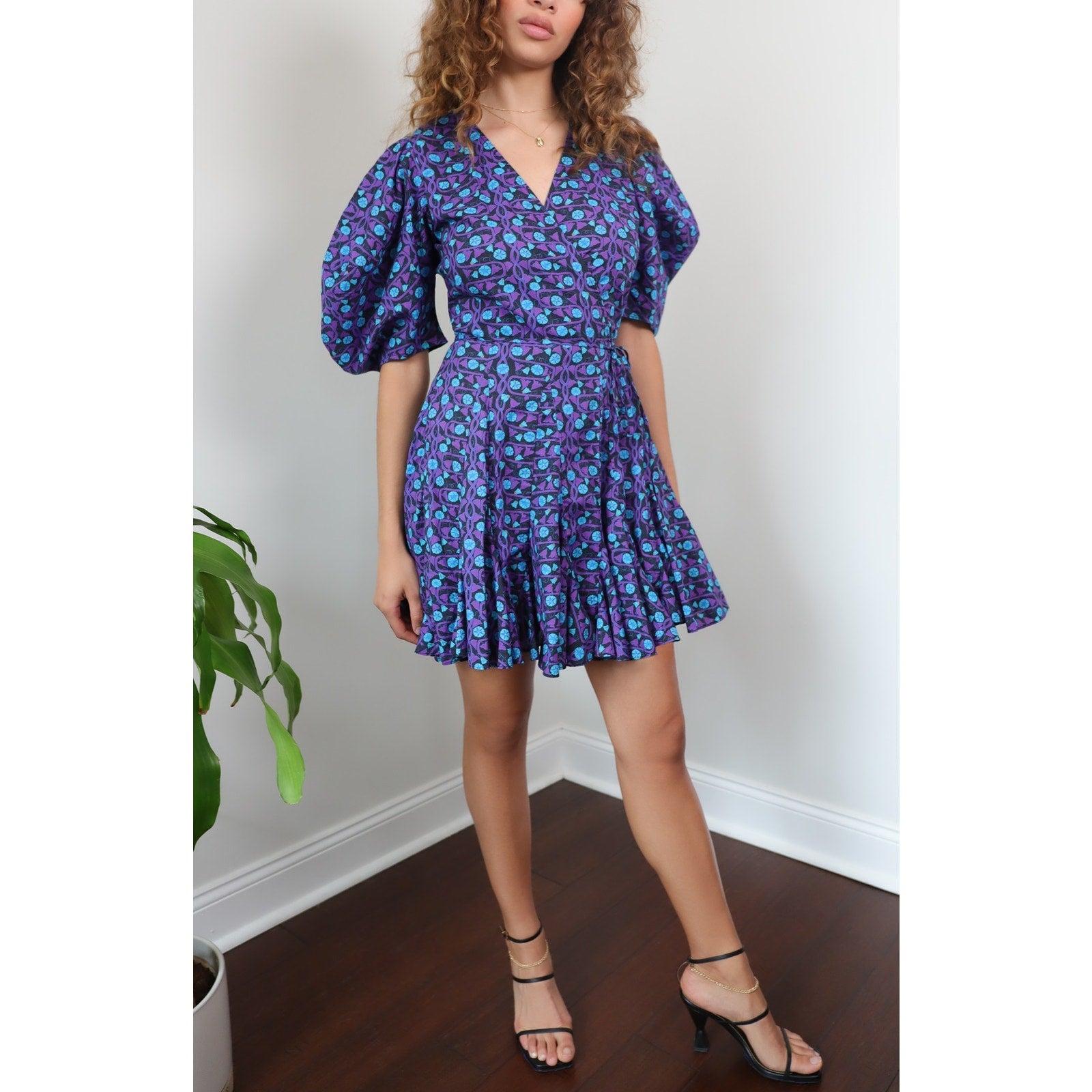 Rhode 'Claudine' Purple Short Sleeve Dress Size XL