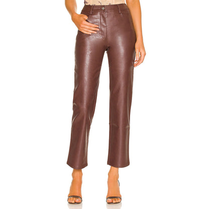 Miaou 'Junior' Brown Faux Leather Pant Size S