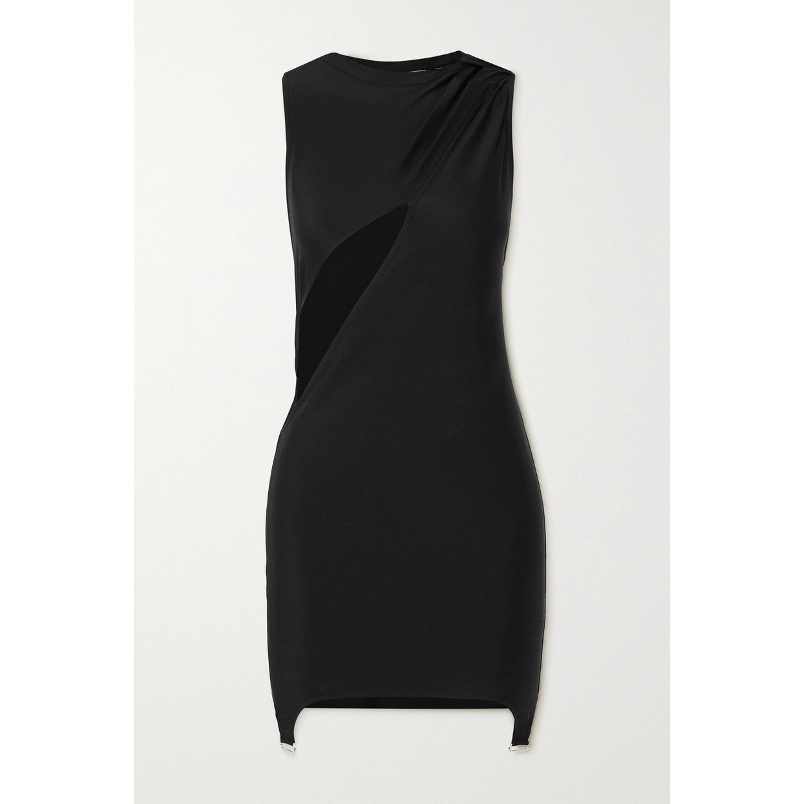 Courr�ges Cutout 'Twisted' Black Polyamide Stretch-Jersey Mini Dress Size L