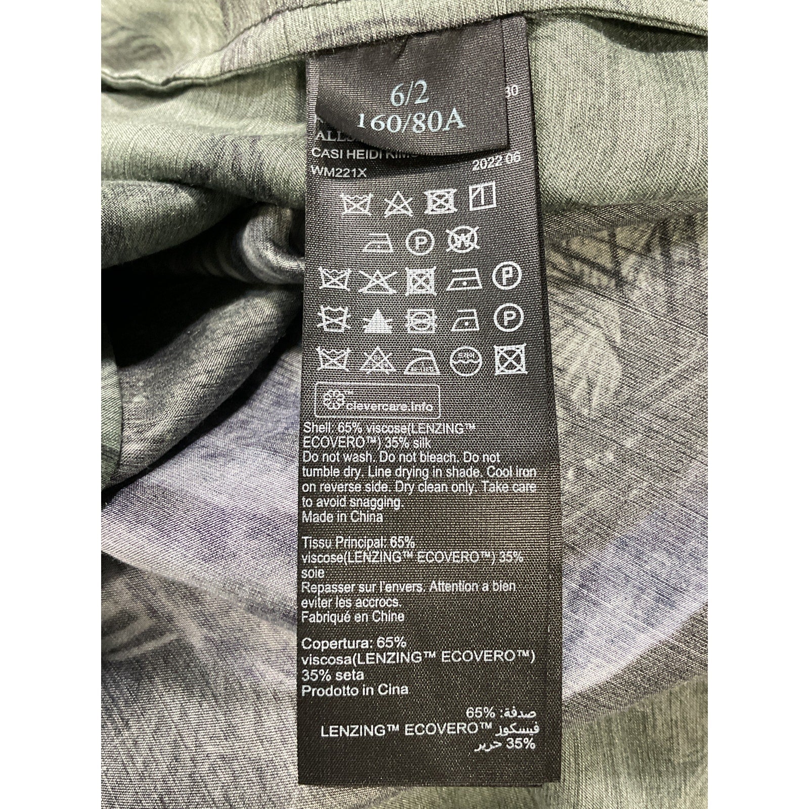 Allsaints 'Casi Heidi' Green Floral Fauna Silk Blend Kimono Jacket Coat Size 2