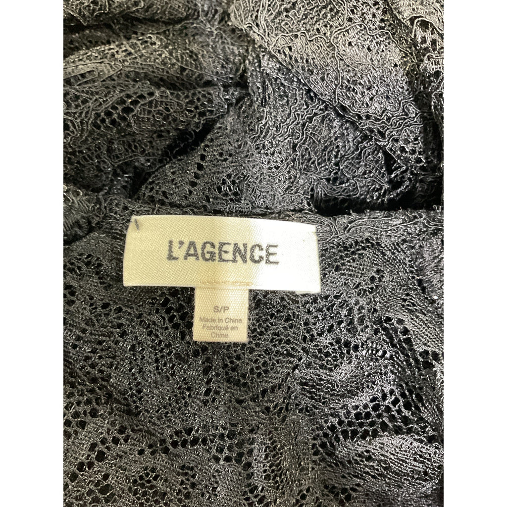 L'Agence 'Ali' Black Lace Jumpsuit Size S