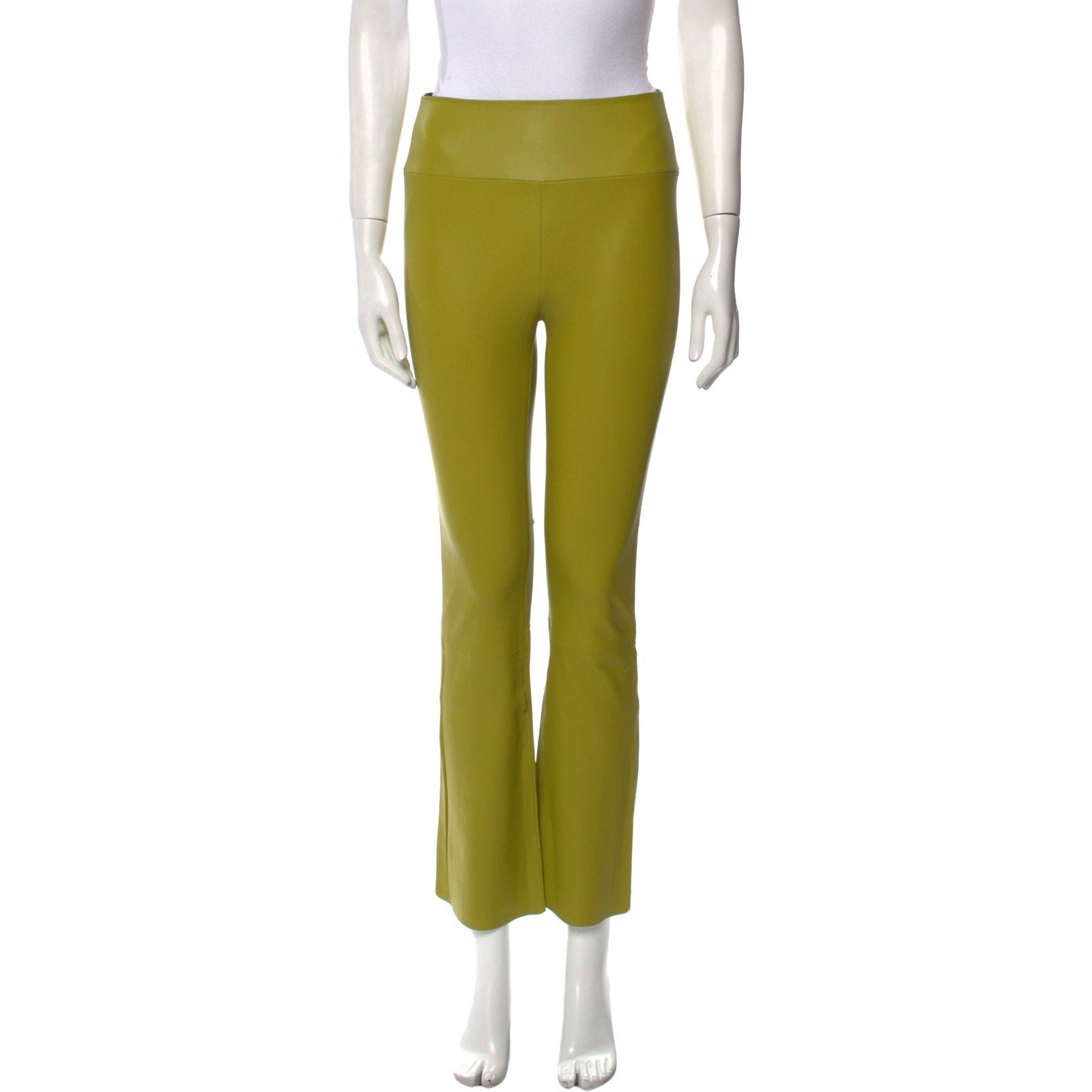 Sprwmn 'Leather' Green Leather Straight Leg Pants Size S