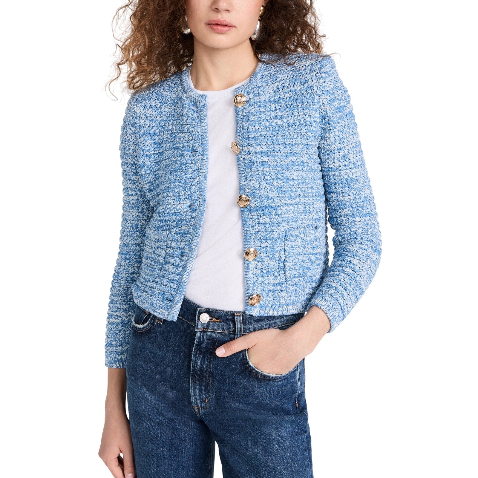 Ba&Sh 'Guspa' Blue Cotton Cardigan Size 2