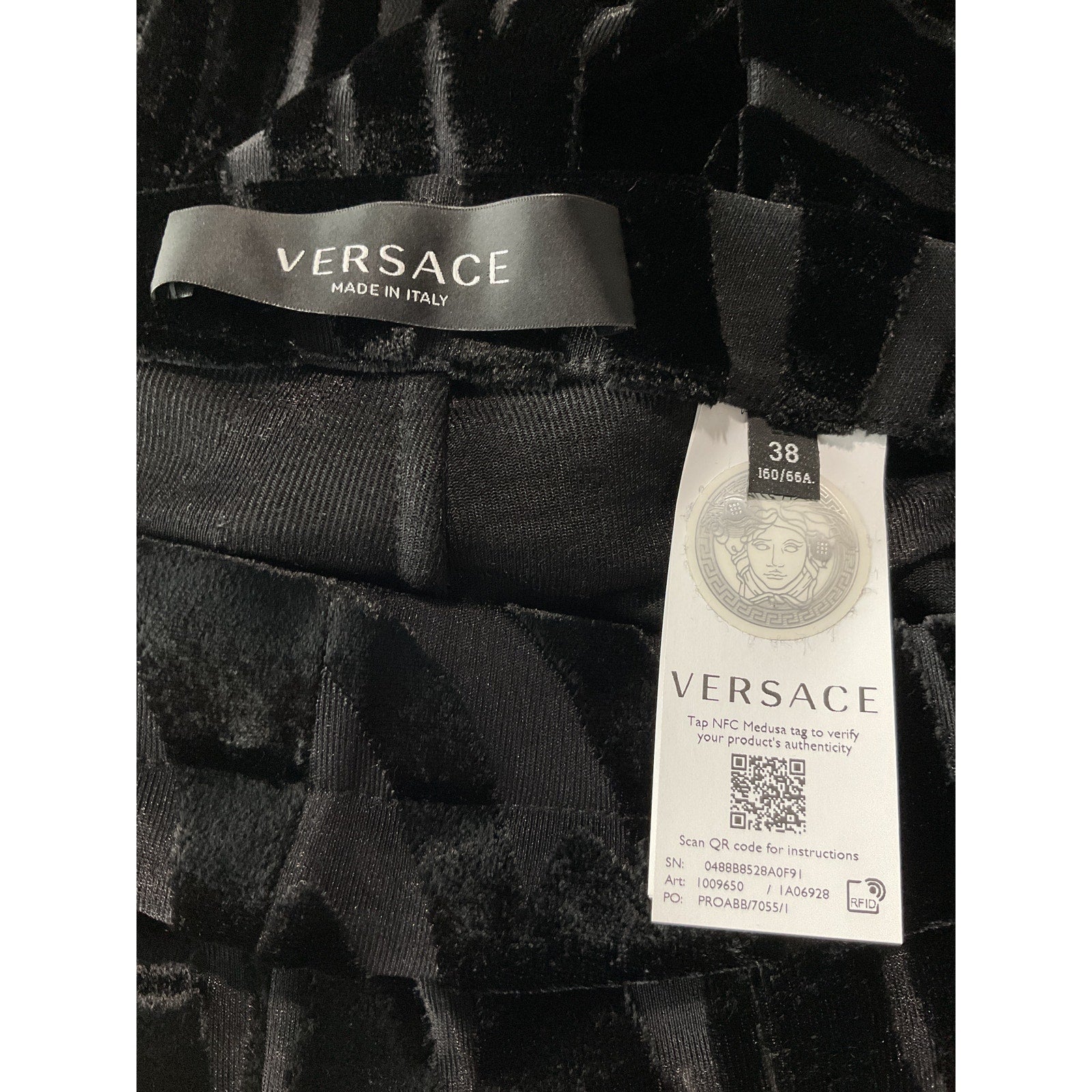 Versace Black Viscose Wide Leg Pant Size 8