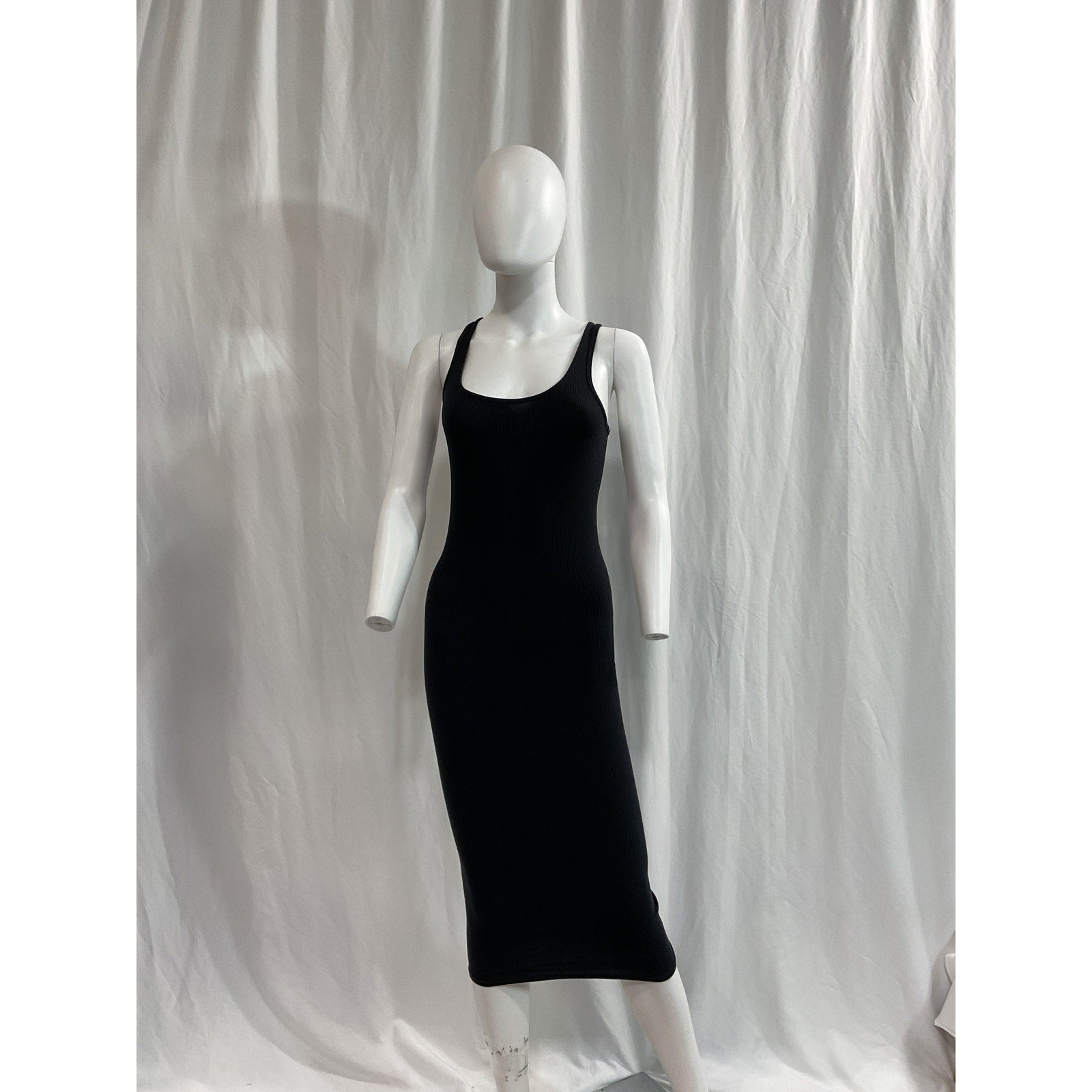 Kith 'Anthea' Black Midi Ribbed Dress Size XS