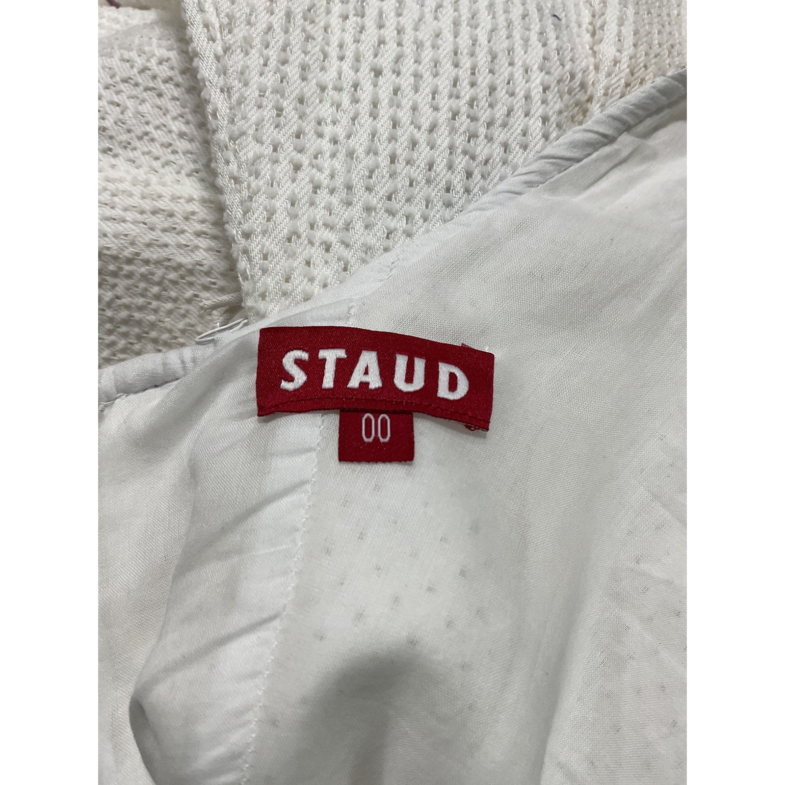 Staud Mini 'Wells' White Scoop Neck Dress Size 0 - NWT