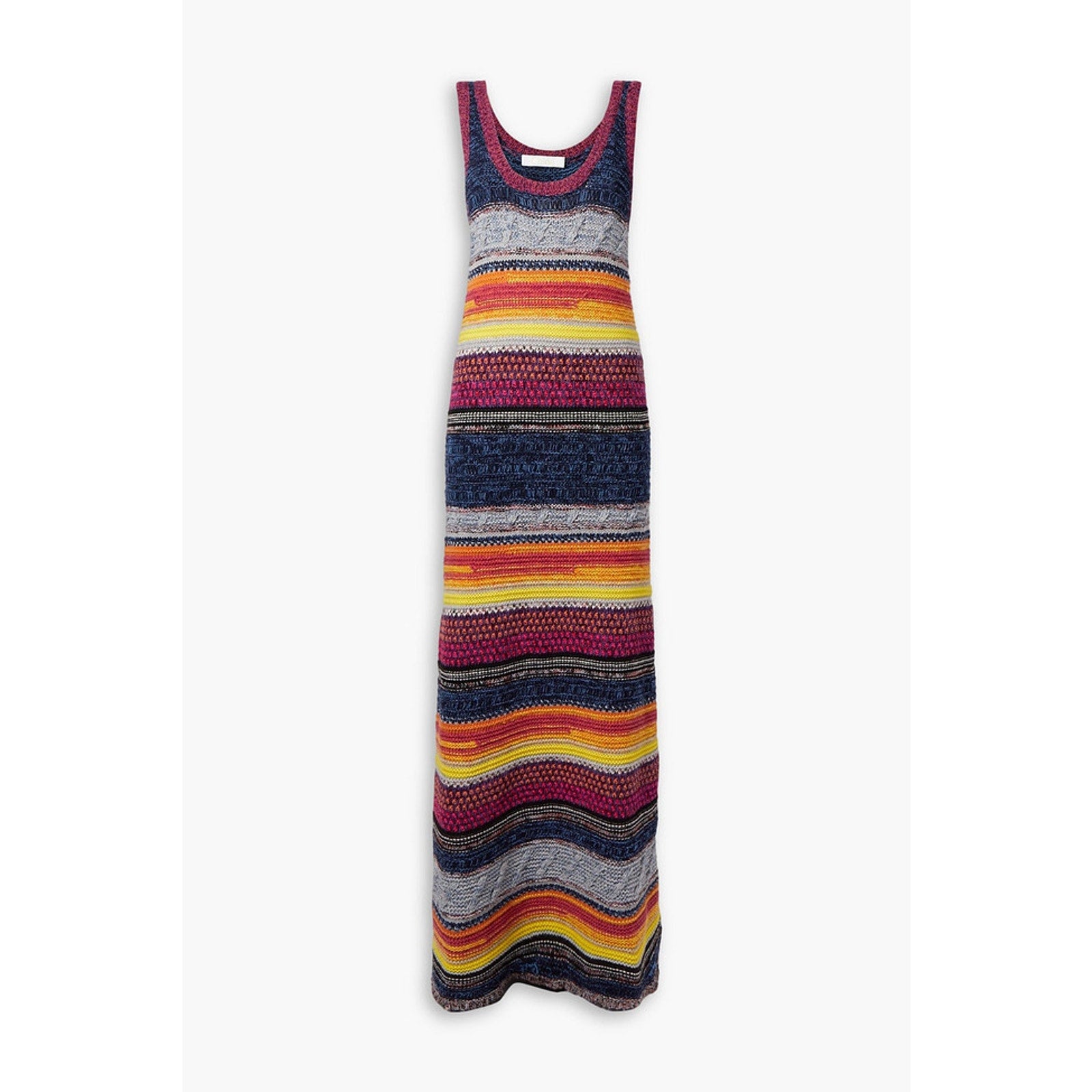Chlo� 'Striped' Orange Cashmere Wool-Blend Maxi Dress Size S